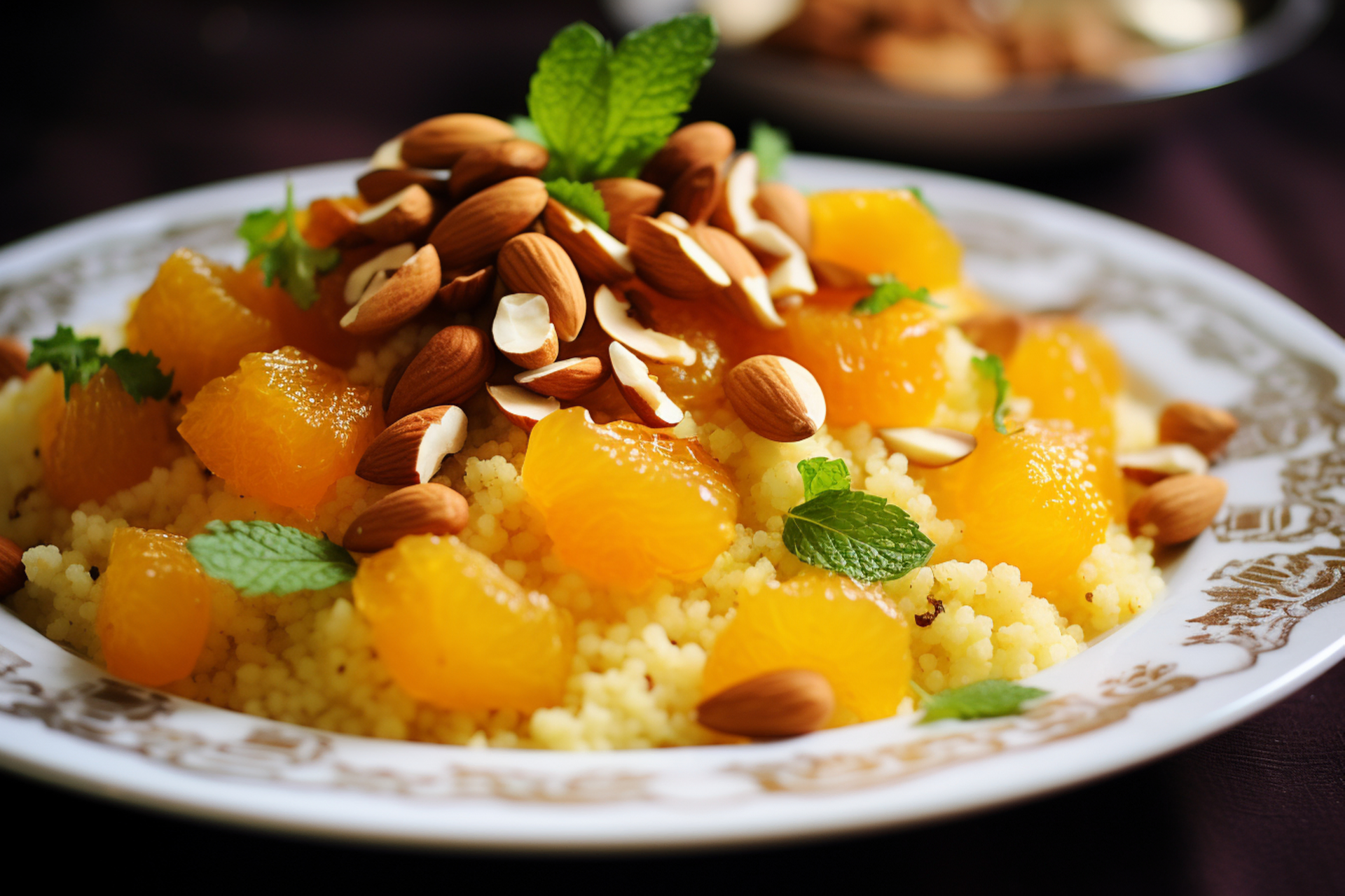 Armenian Apricot and Pistachio Couscous Pilaf with Toasted Almonds
