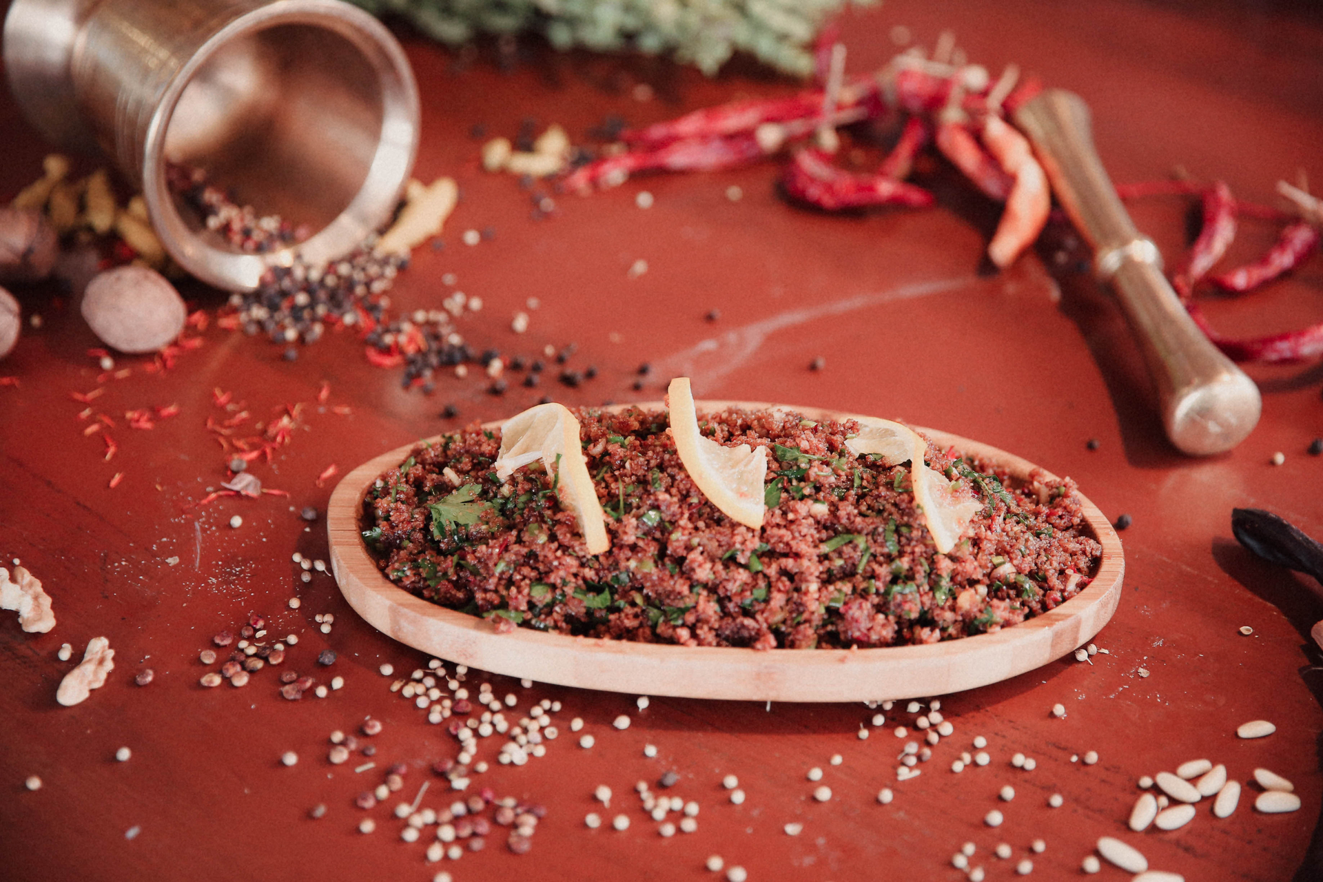 Armenian Herb-Infused Kyufta with Sumac and Garlic