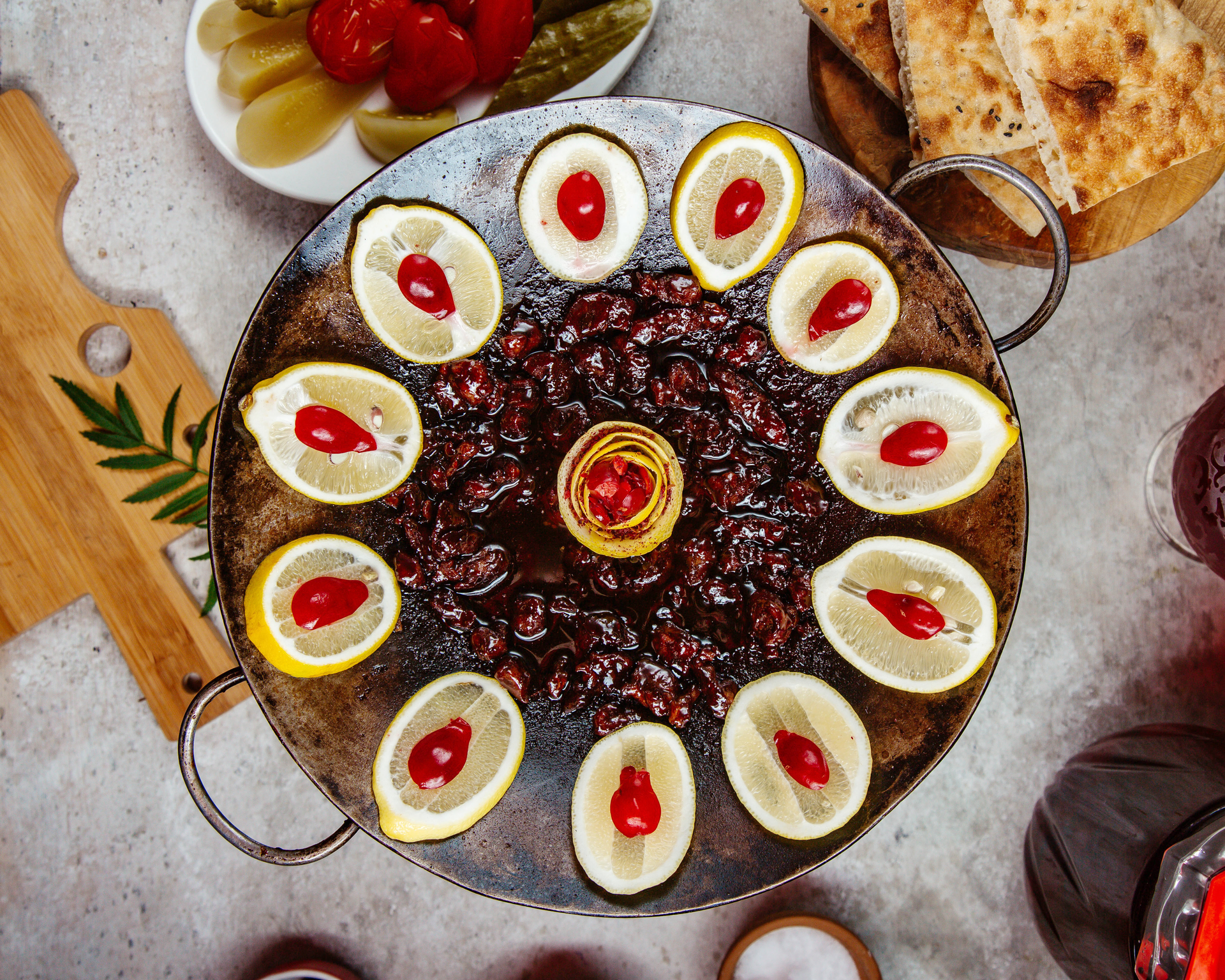 Armenian Walnut and Pomegranate Salsa with Khachapuri
