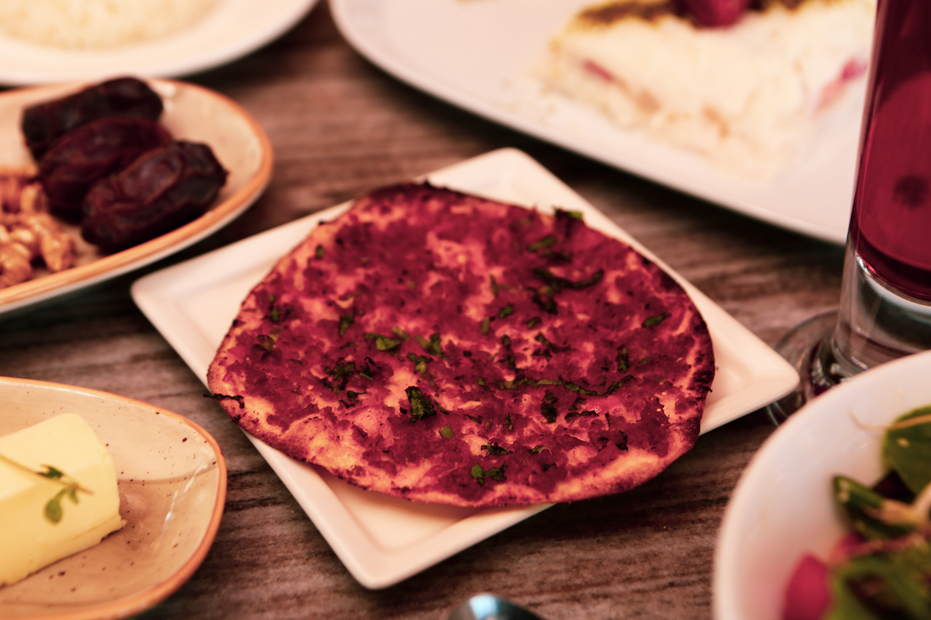 Armenian Walnut and Pomegranate Salsa with Khachapuri