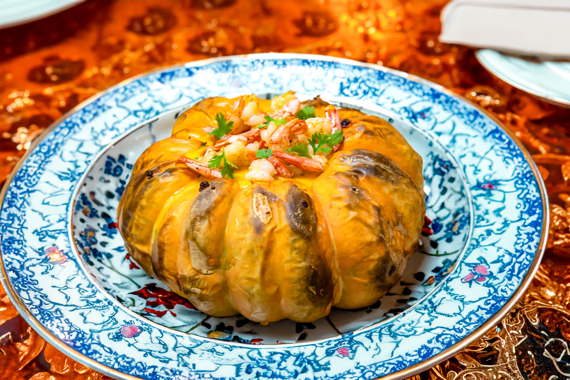 Aromatic Armenian Ghapama Stuffed Pumpkin with Sweet Rice Filling