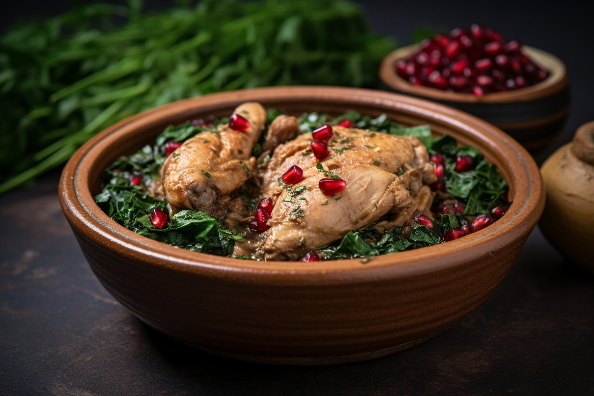 Aromatic Egyptian Molokhia with Rabbit and Garlic
