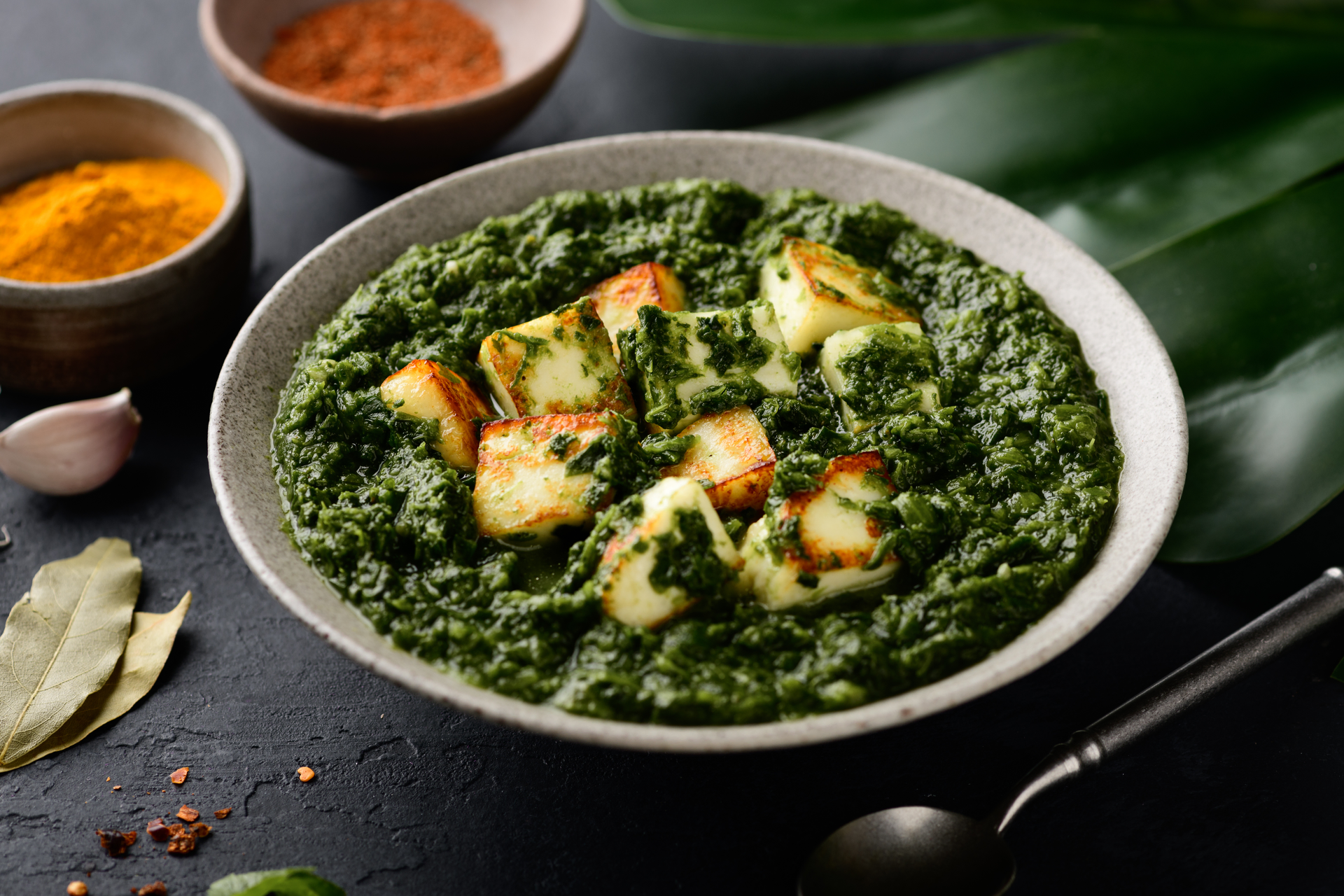 Aromatic Indian Palak Paneer with Fenugreek