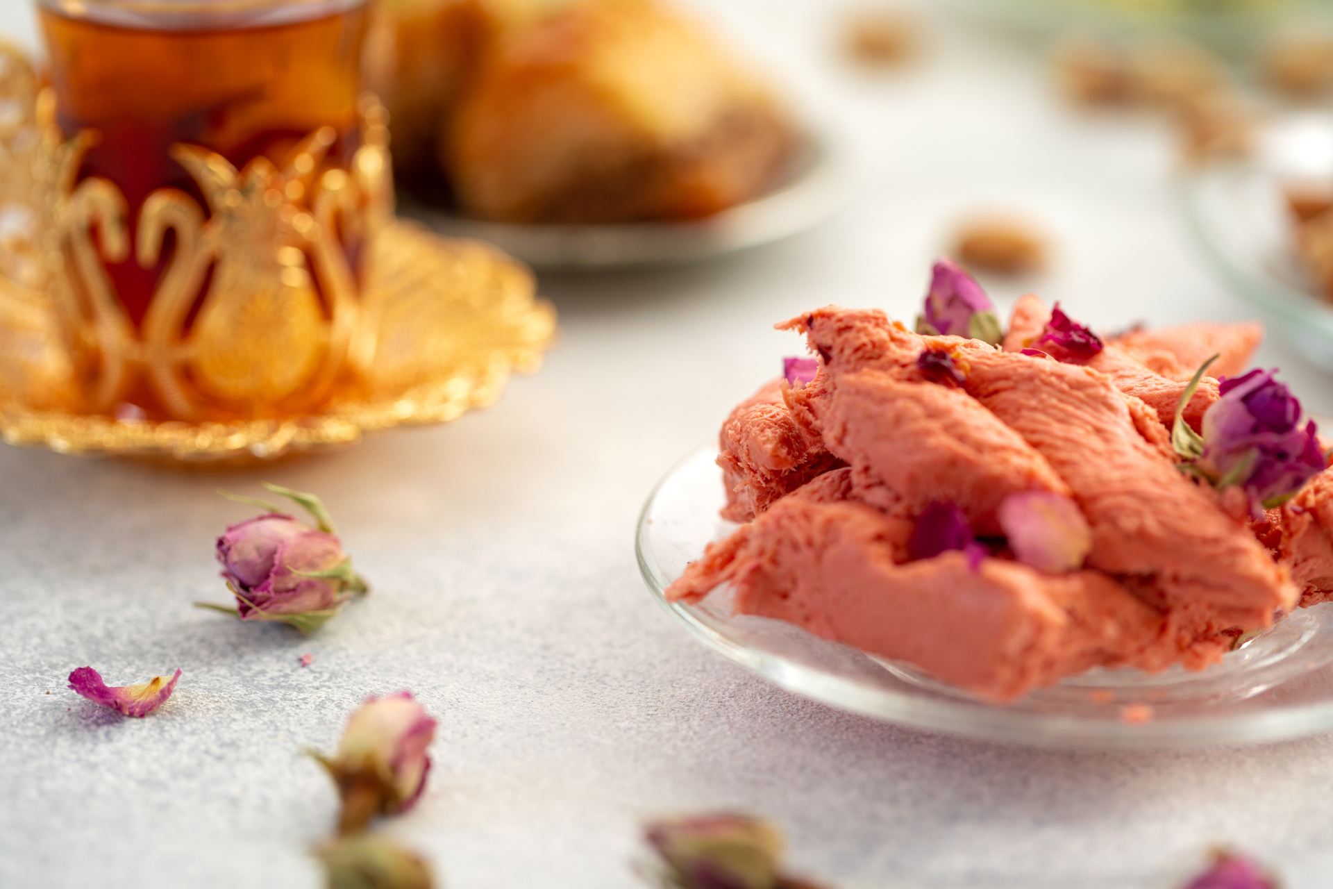 Aromatic Lebanese Baklava Ice Cream with Rosewater and Pistachios