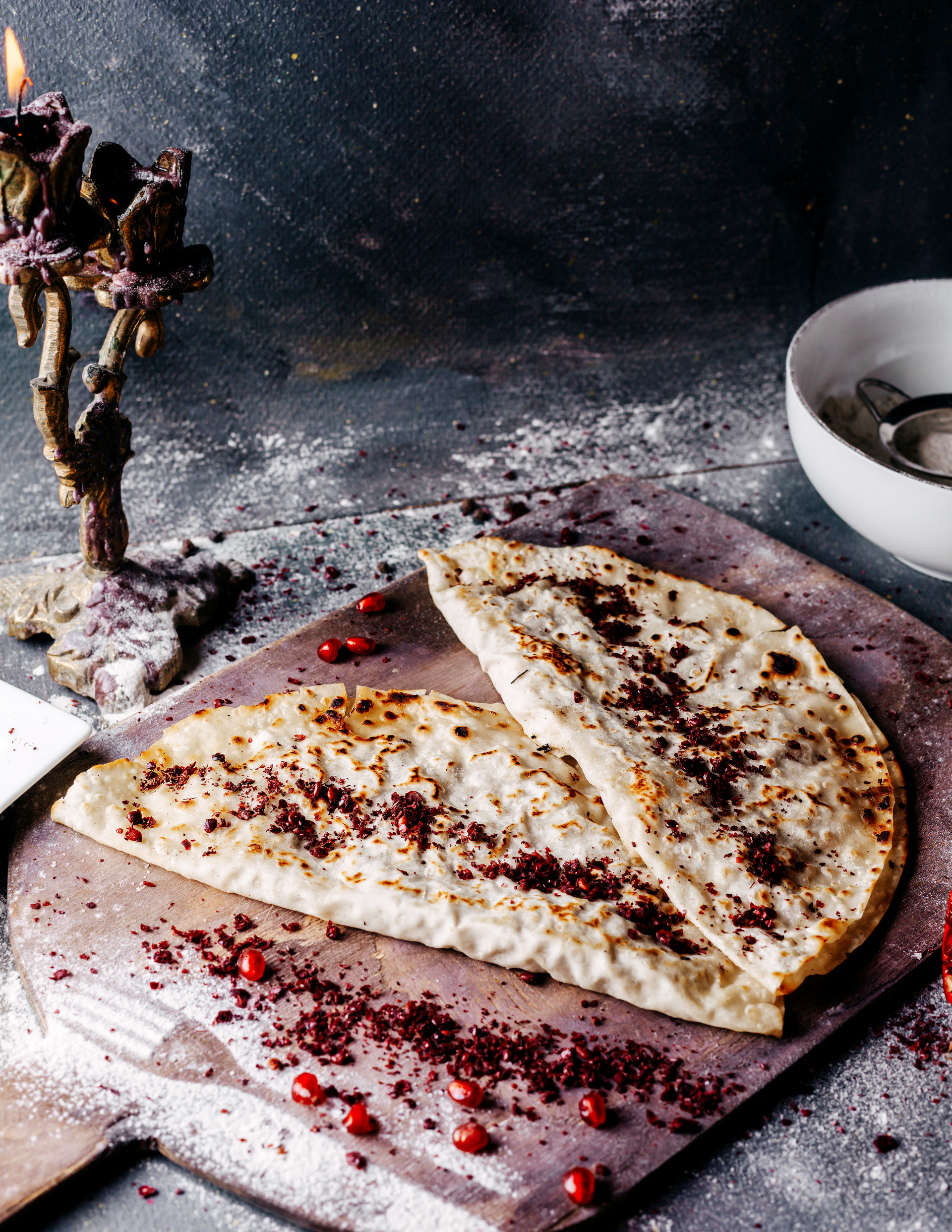 Aromatic Lebanese Zaatar Flatbread with Sumac Dust