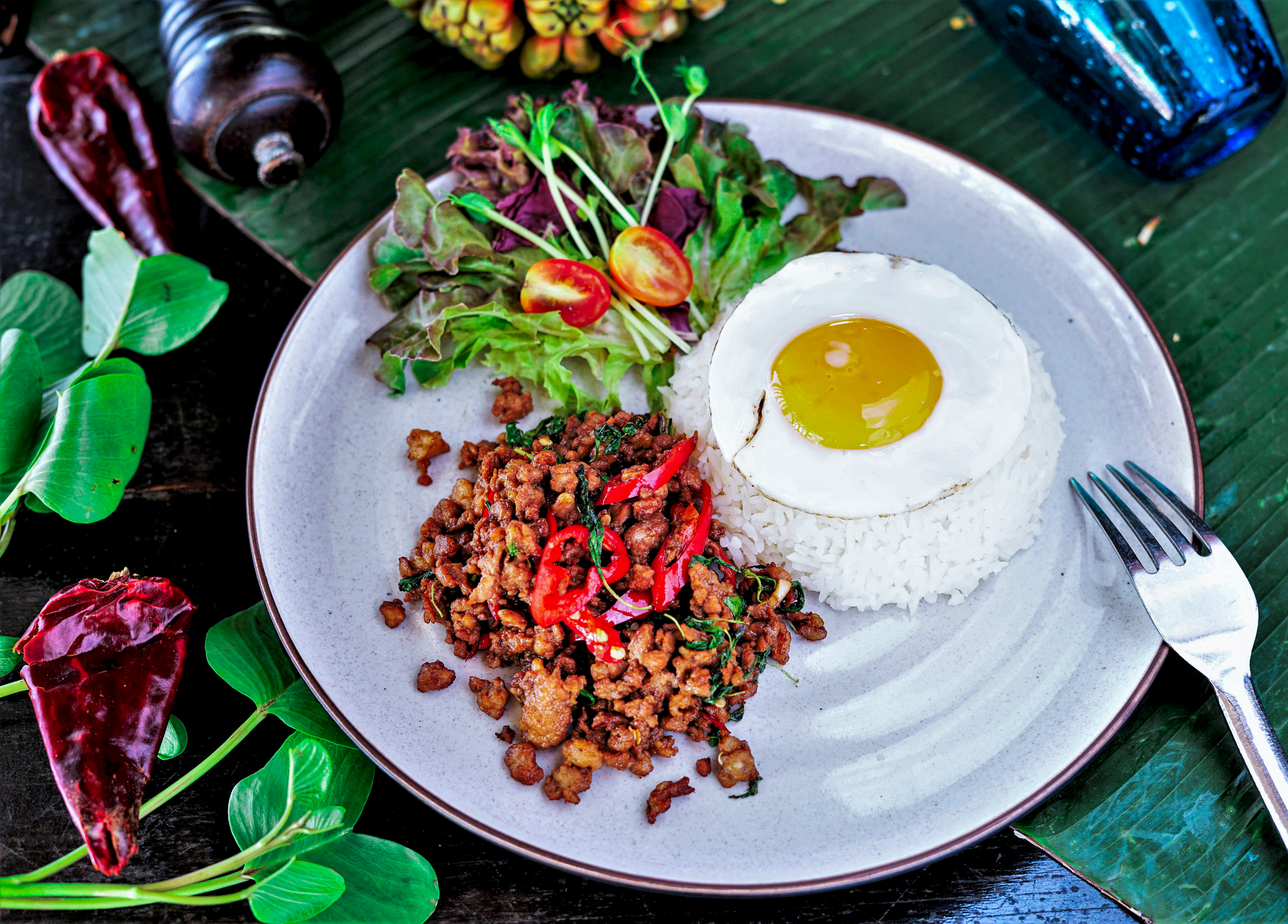 Aromatic Thai Basil Pork with Jasmine Rice