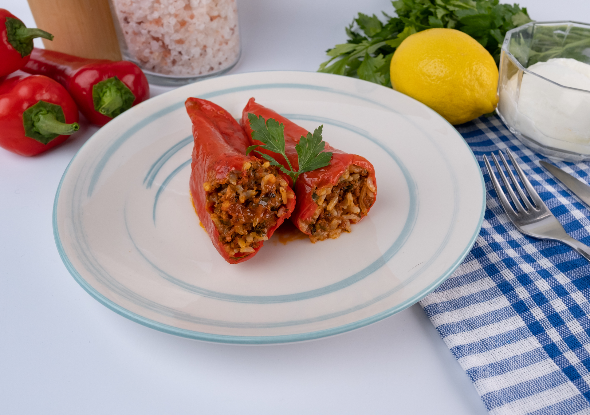 Aromatic Turkish Biber Dolması with Spiced Rice and Pine Nuts