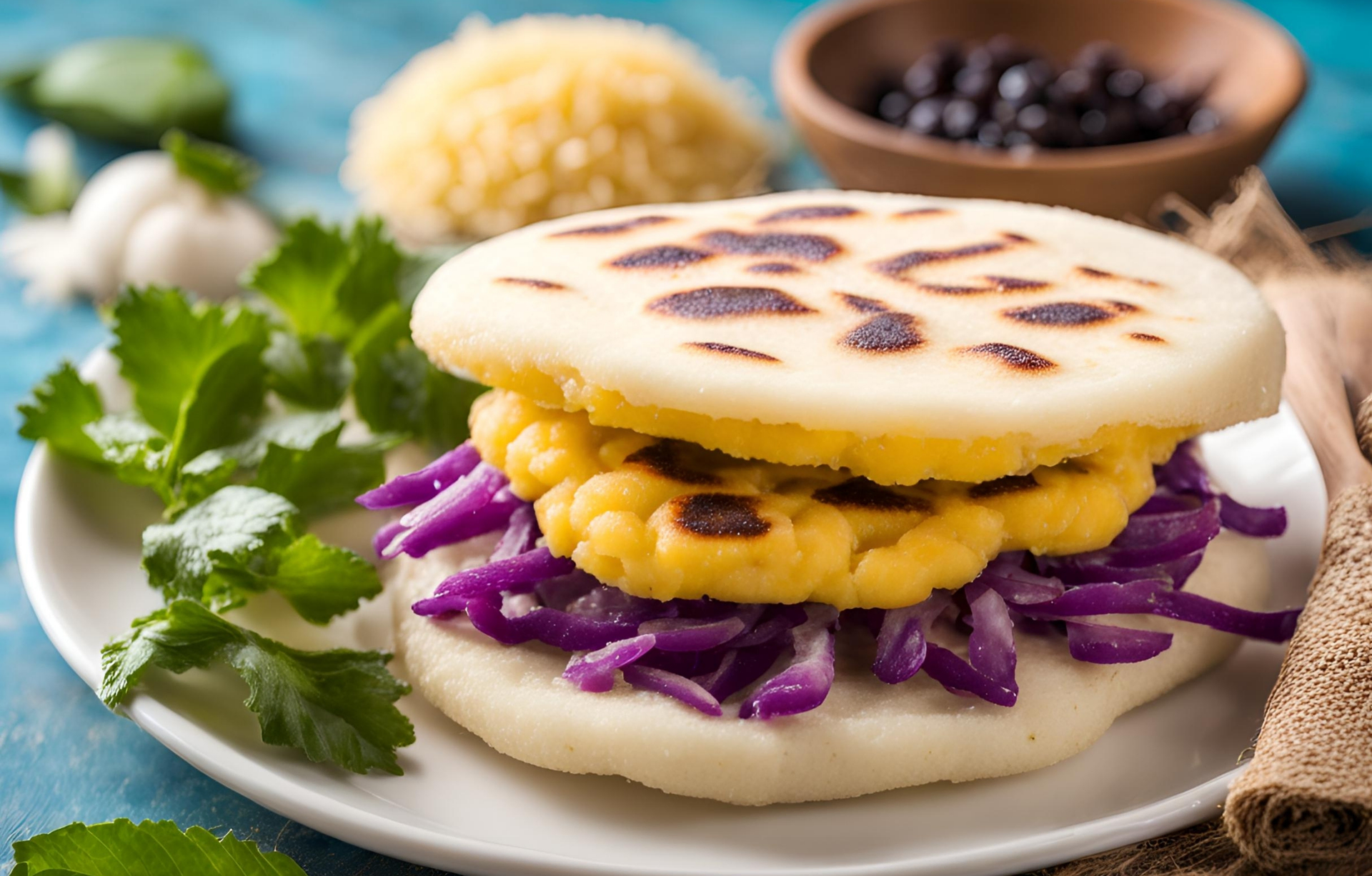Aromatic Venezuelan Reina Pepiada Arepa