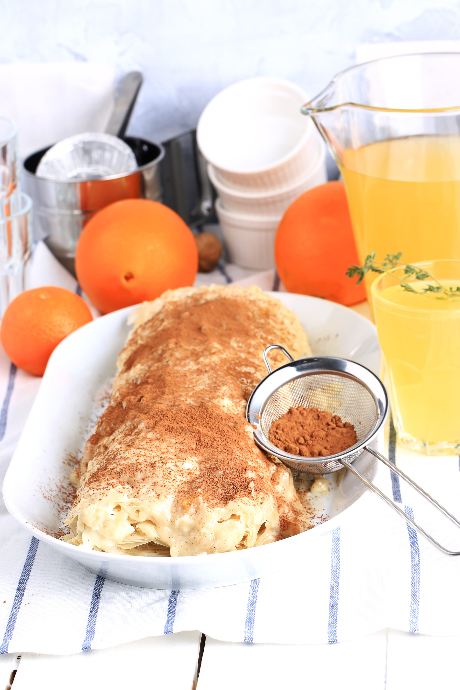 Austrian Topfenstrudel with Vanilla Sauce