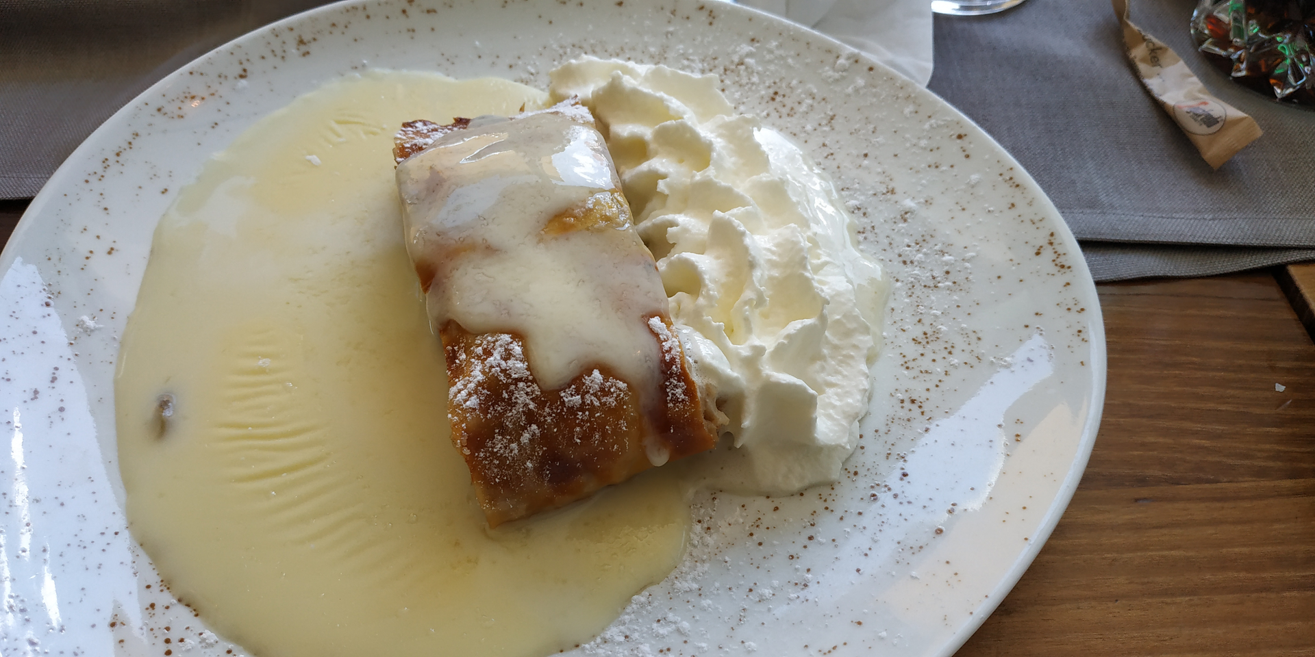 Austrian Topfenstrudel with Vanilla Sauce