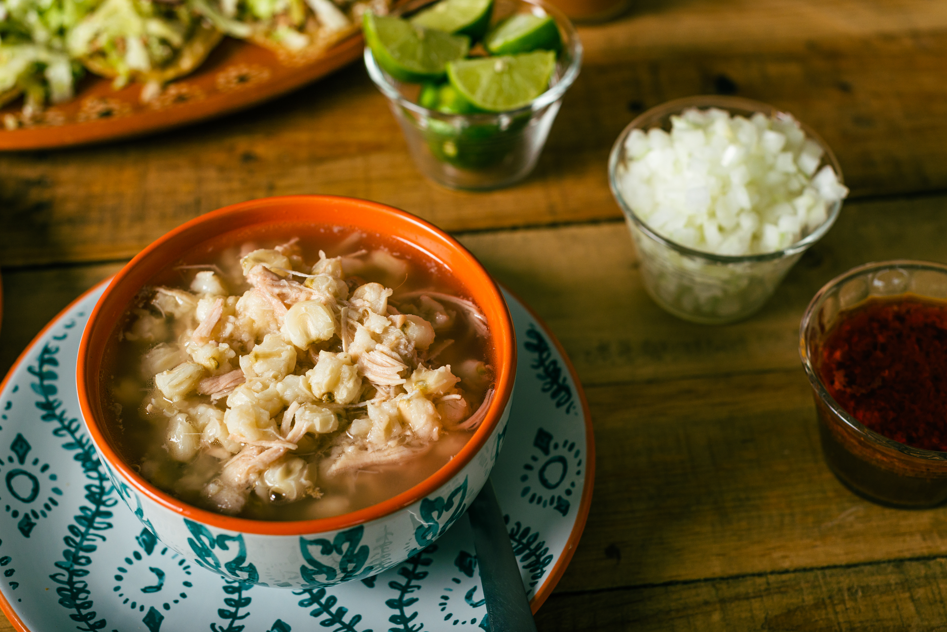 Authentic Mexican Pozole Rojo with Hominy