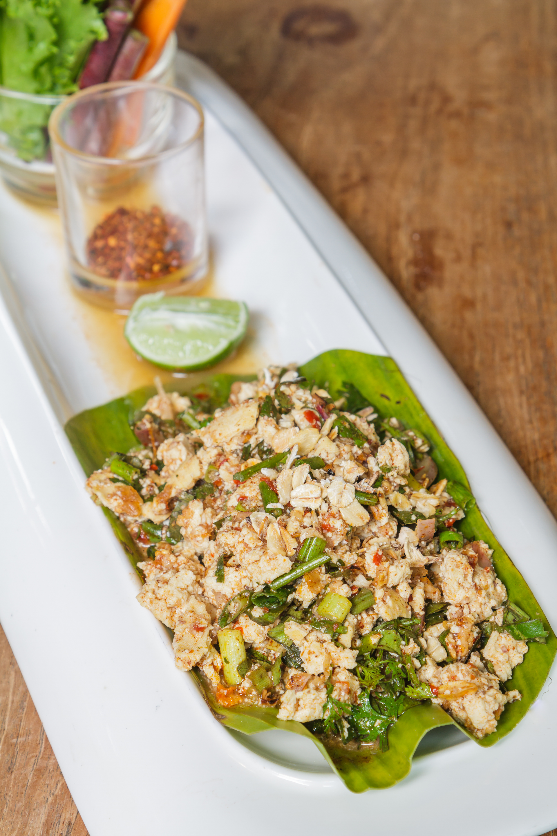 Authentic Thai Larb with Roasted Rice Powder and Mint