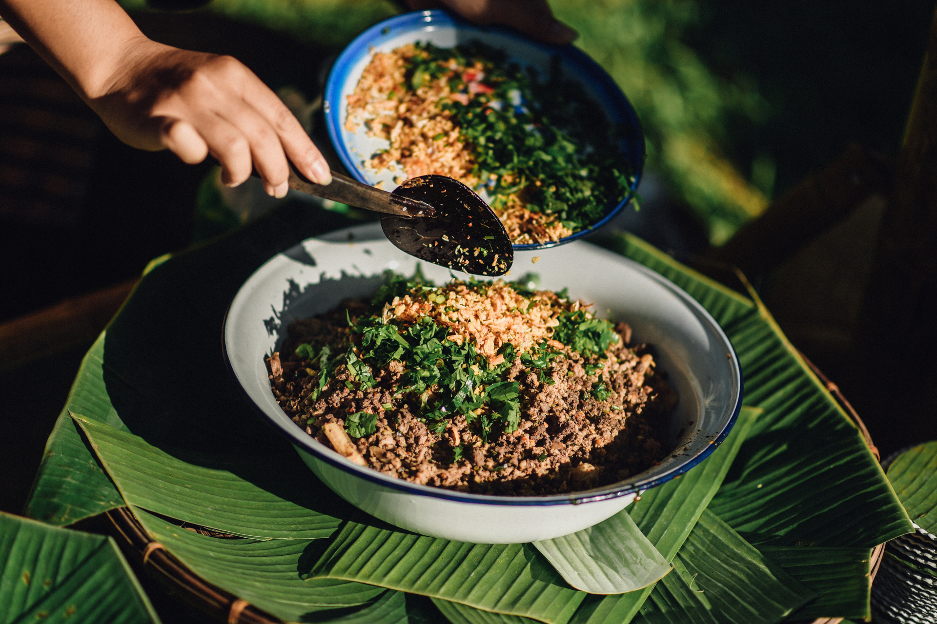 Authentic Thai Larb with Roasted Rice Powder and Mint