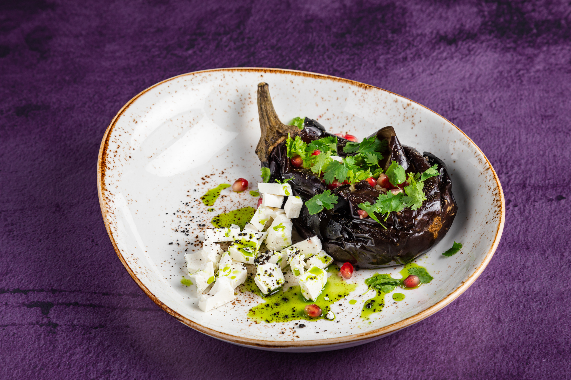 Balsamic-Drizzled Persian Grilled Eggplant with Minty Yogurt Sauce
