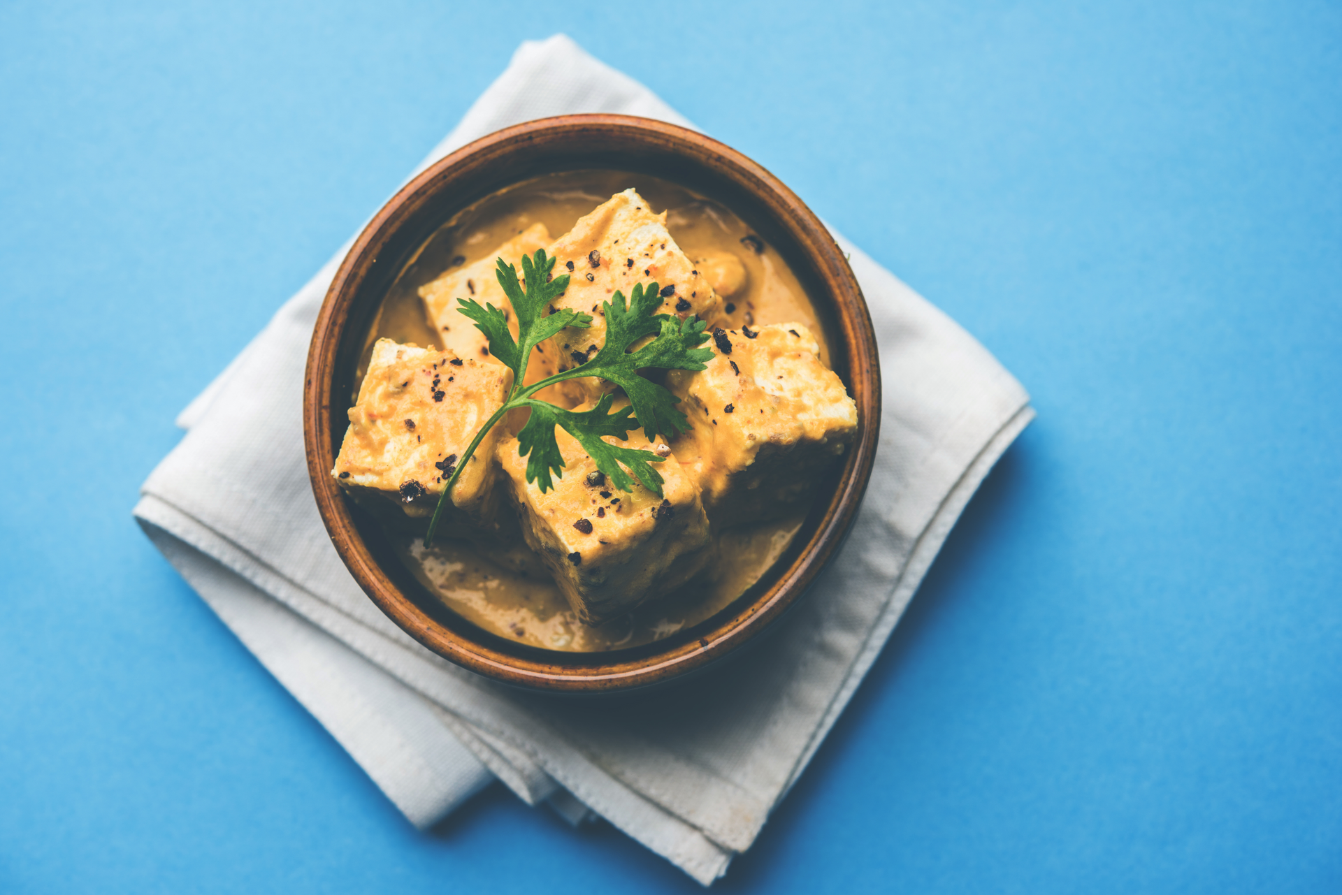 Bangladeshi Paneer Bhuna with Fresh Coriander Leaves