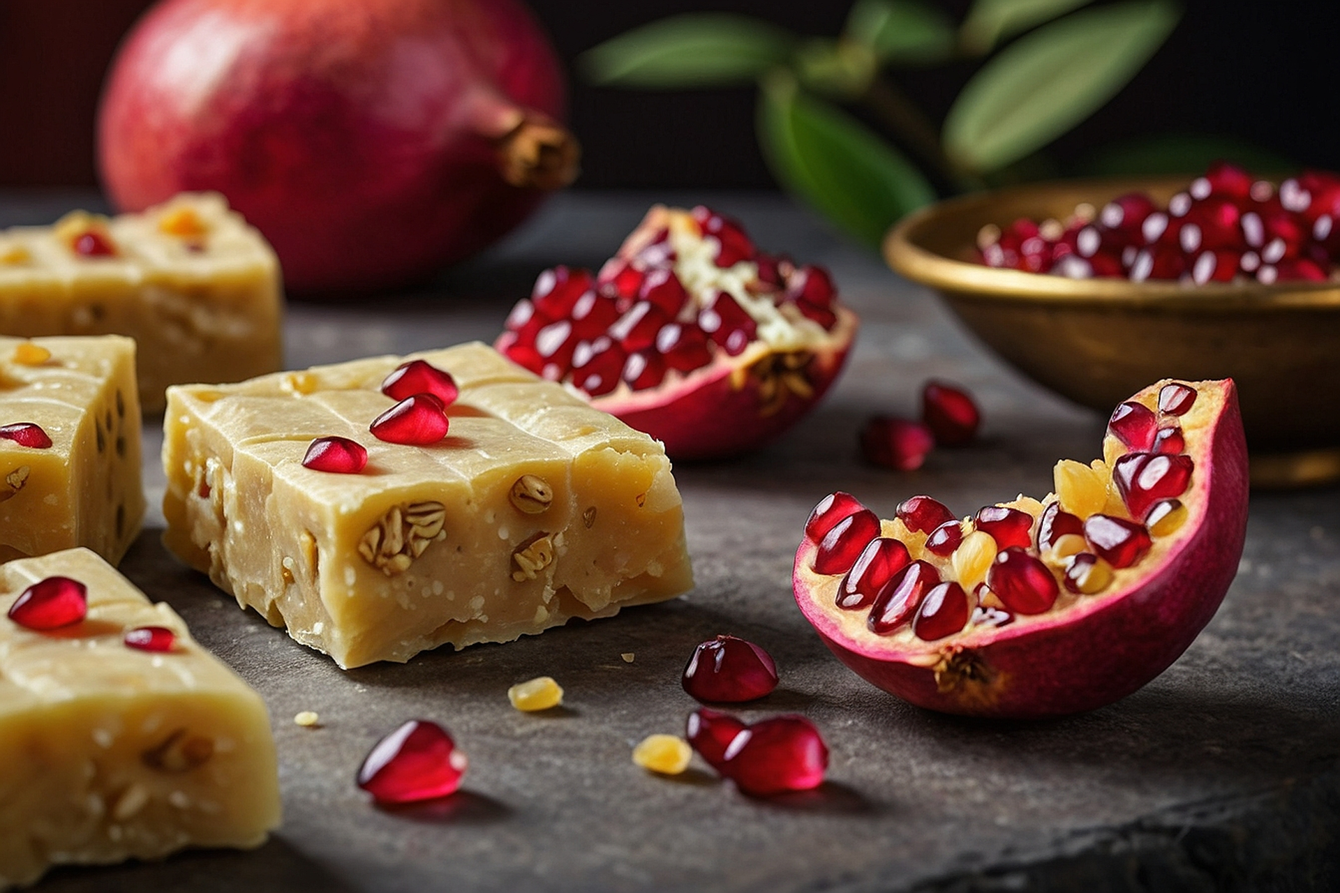 Bejeweled Turkish Walnut Helva with Pomegranate and Orange Essence