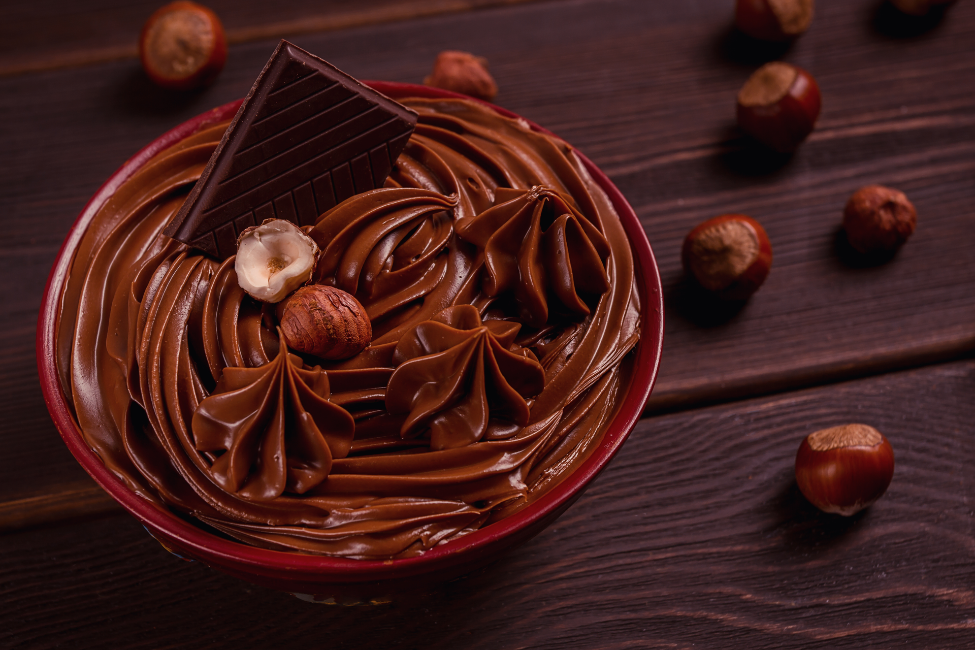 Belgian Chocolate Custard with Praline Hazelnuts