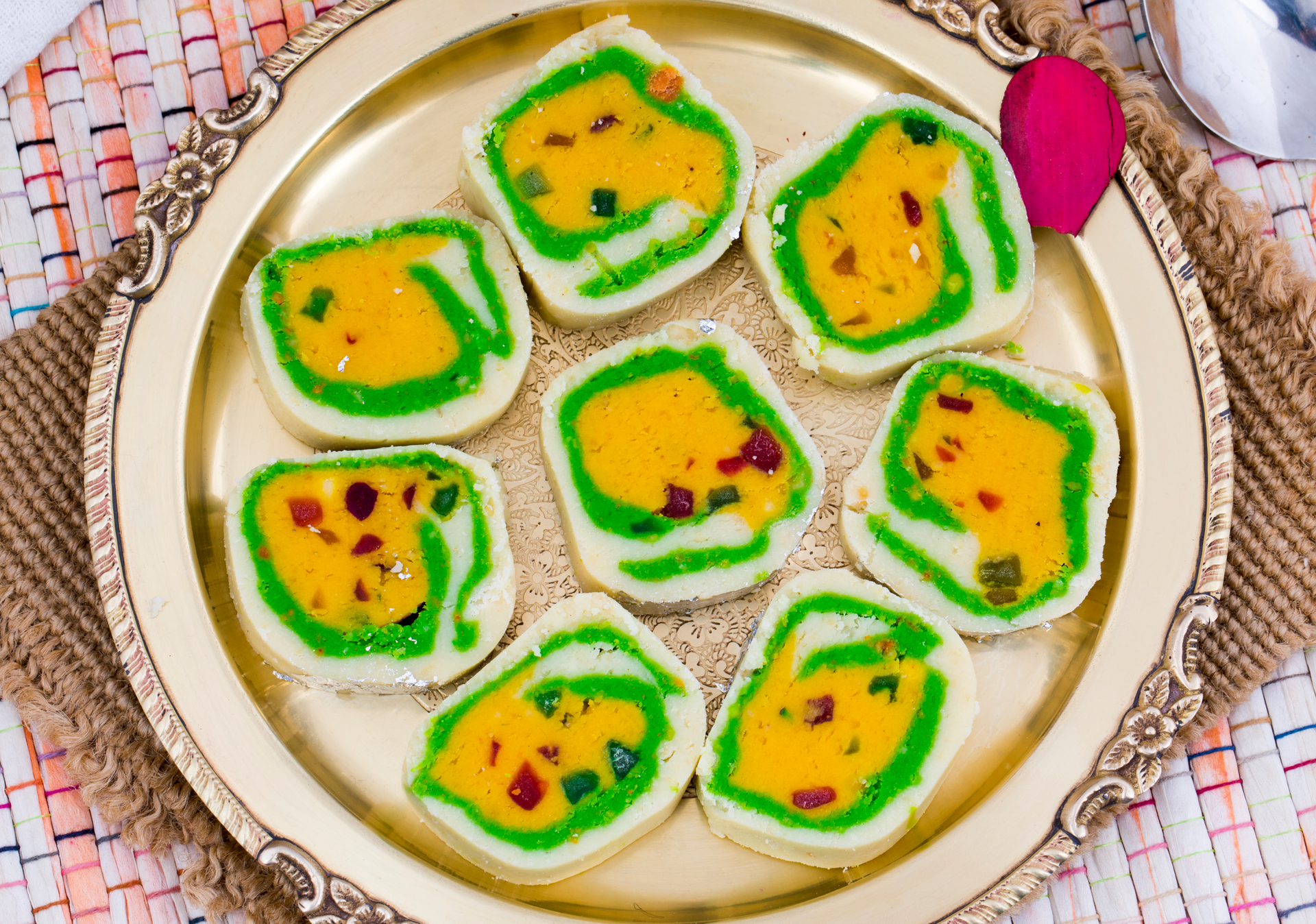 Bengal Sweet Sandesh with Saffron and Pistachios