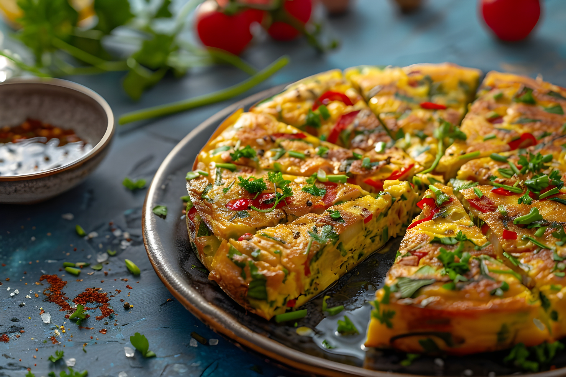 Bold Iranian Mixed Herb Frittata with Saffron and Dill