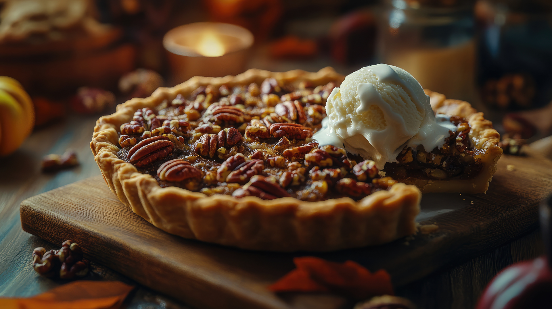 Bourbon-Infused Southern Pecan Pie with Maple Whipped Cream