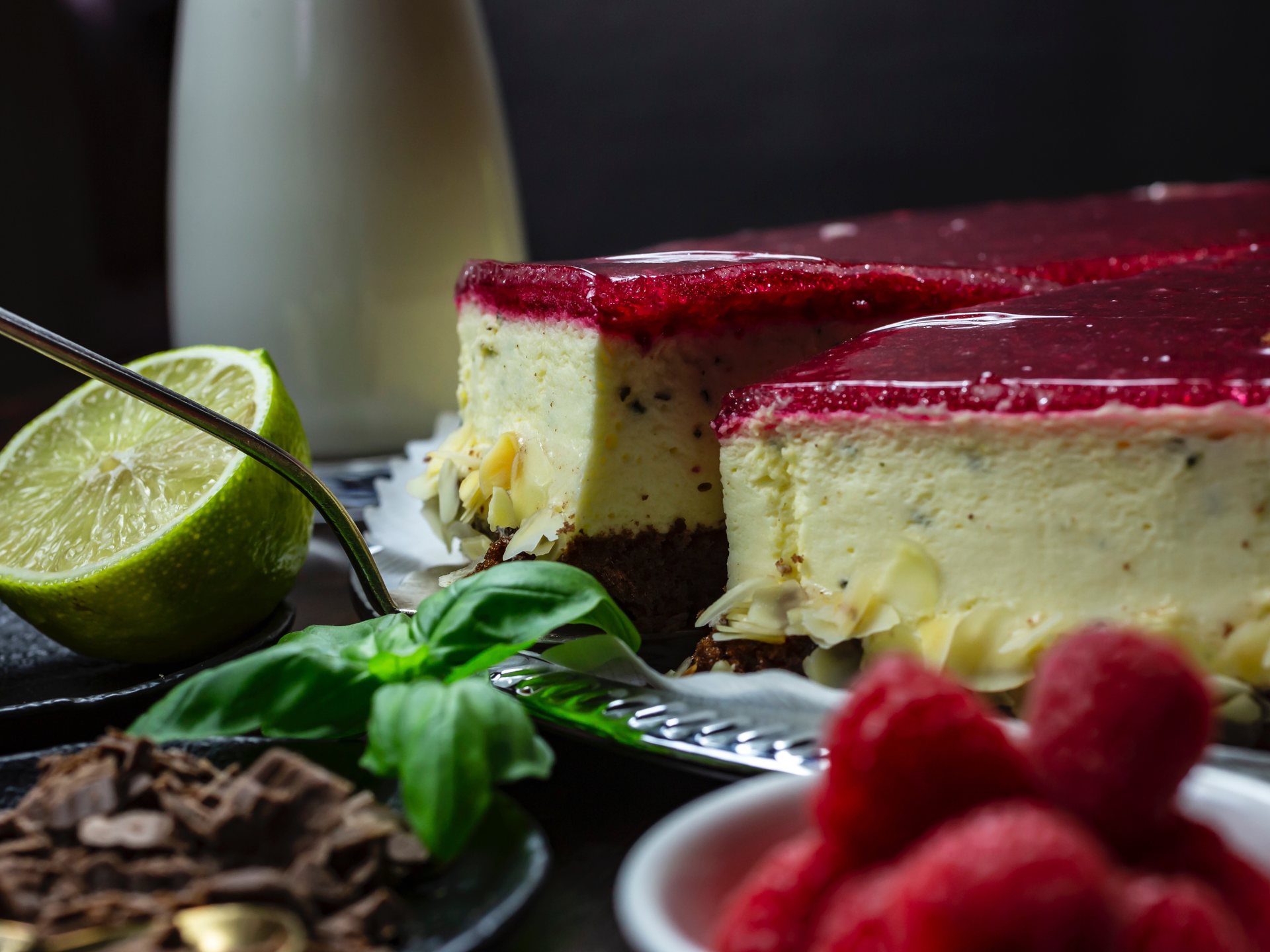 Brazilian Açai Mojito Cheesecake with Coconut Lime Crust