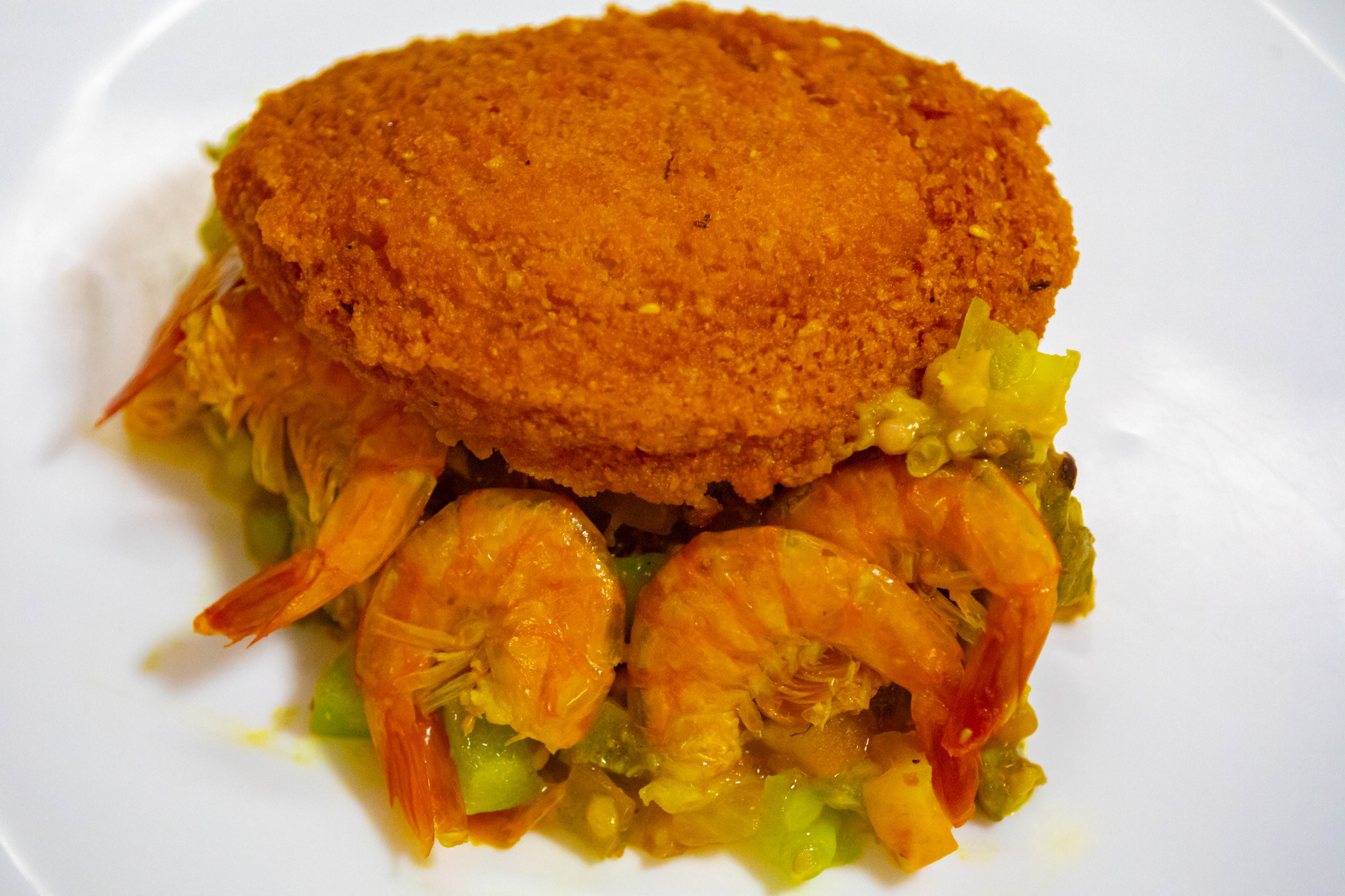 Brazilian Acarajé with Vatapá and Shrimp