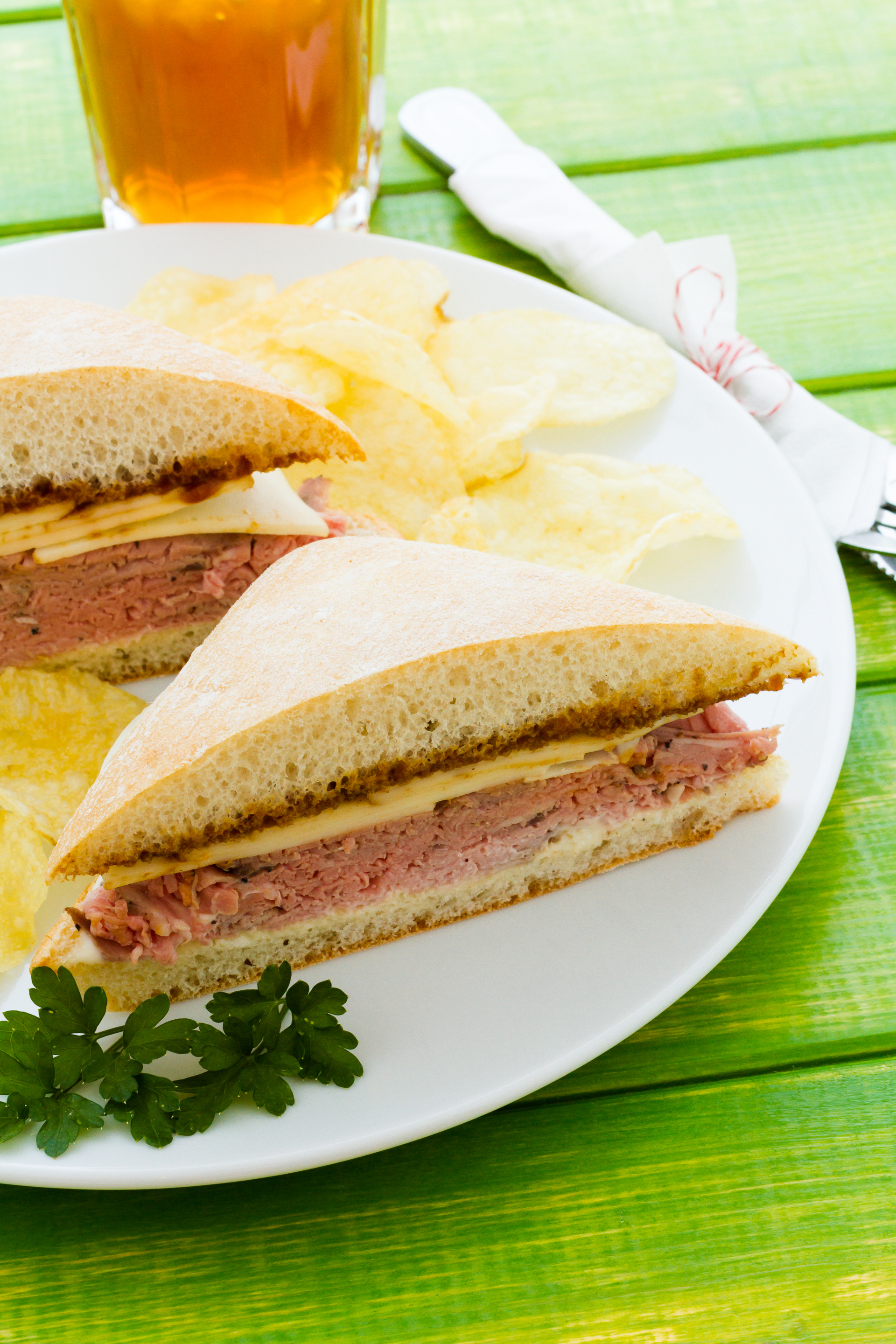 Brazilian Cheese Bread Sandwich with Mortadella and Herb Aioli