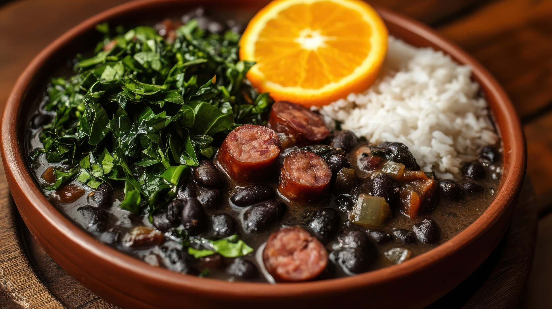 Brazilian Feijoada with Orange and Collard Greens