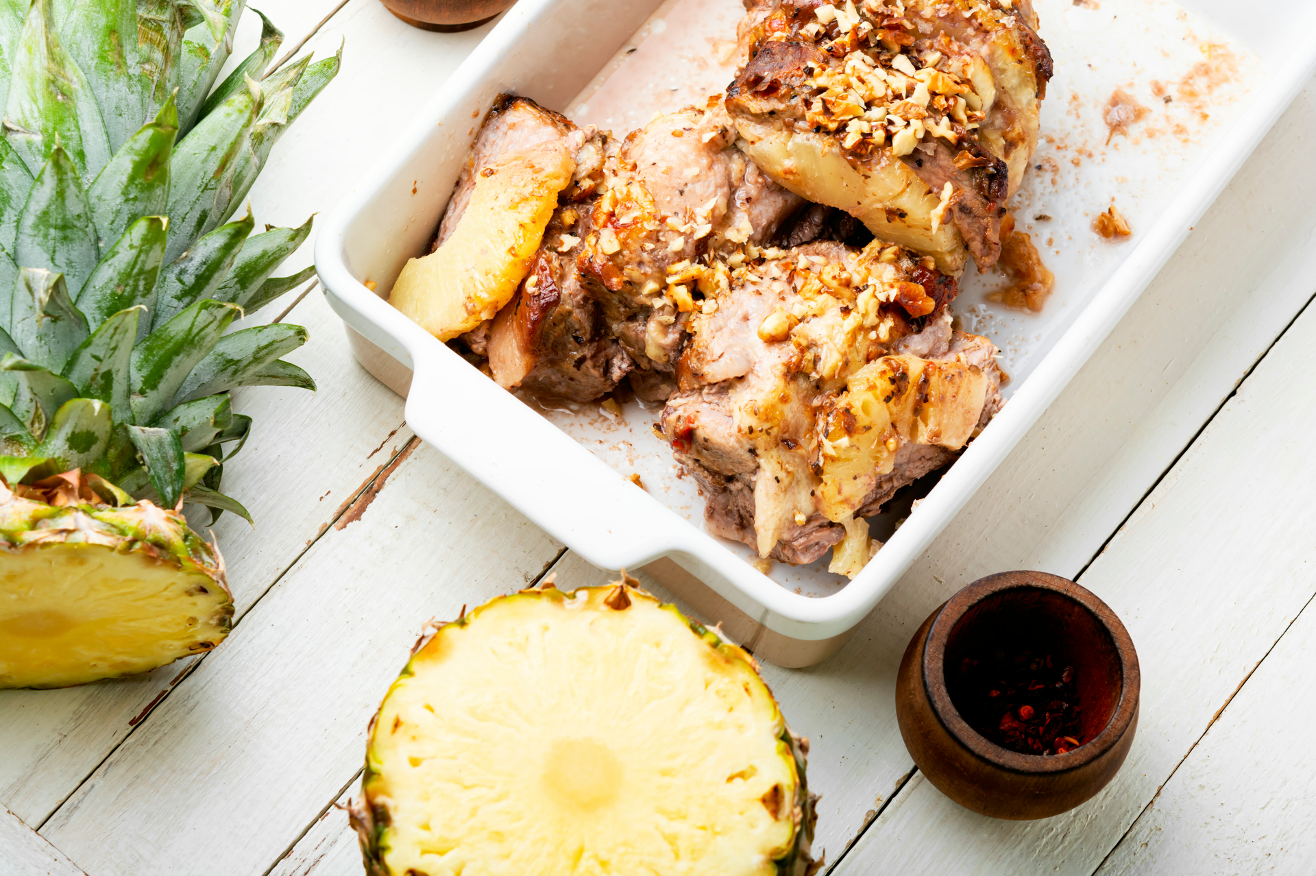 Brazilian Lime-Coconut Chicken with Grilled Pineapple