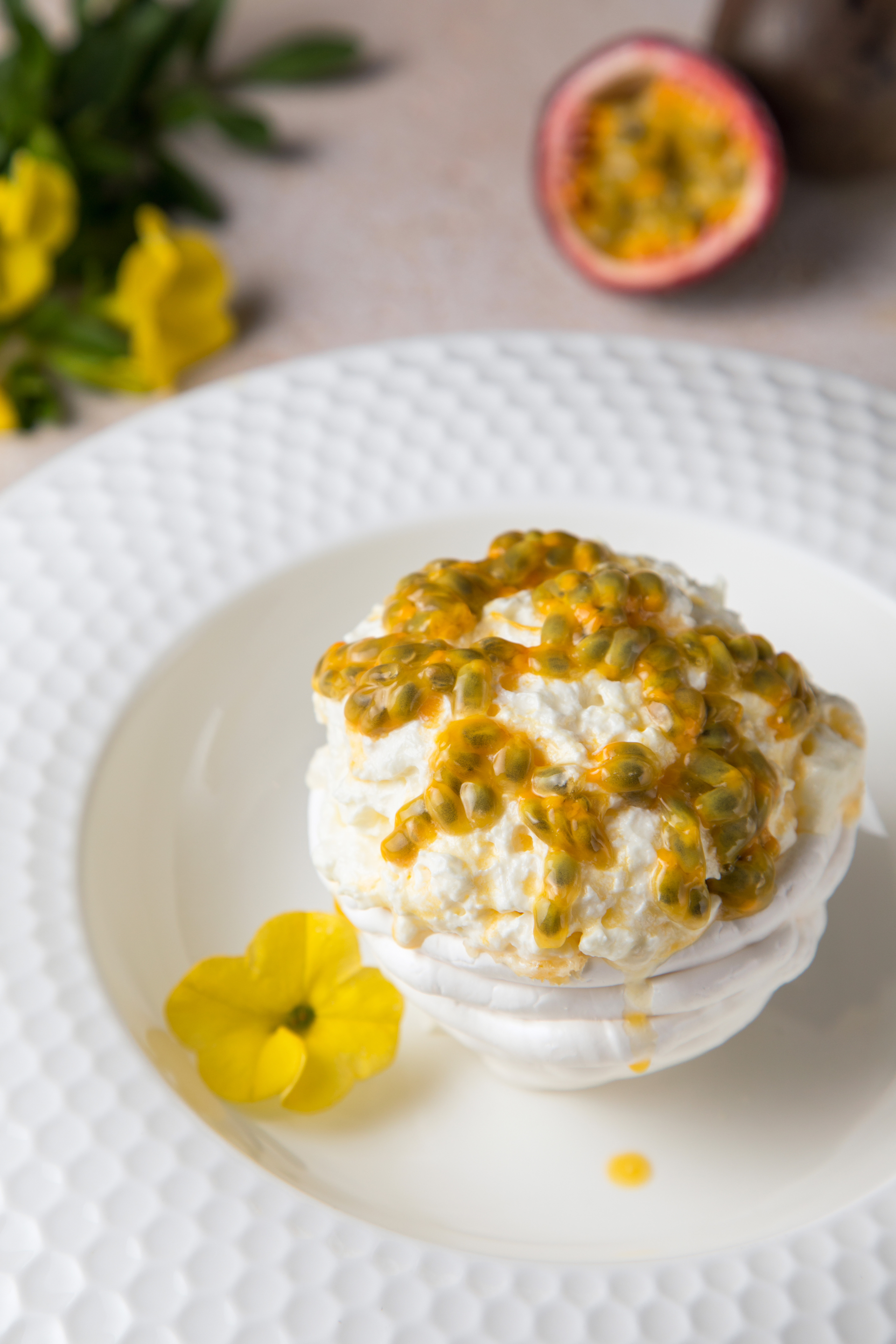 Brazilian Passion Fruit Mousse with Cashew Crumble