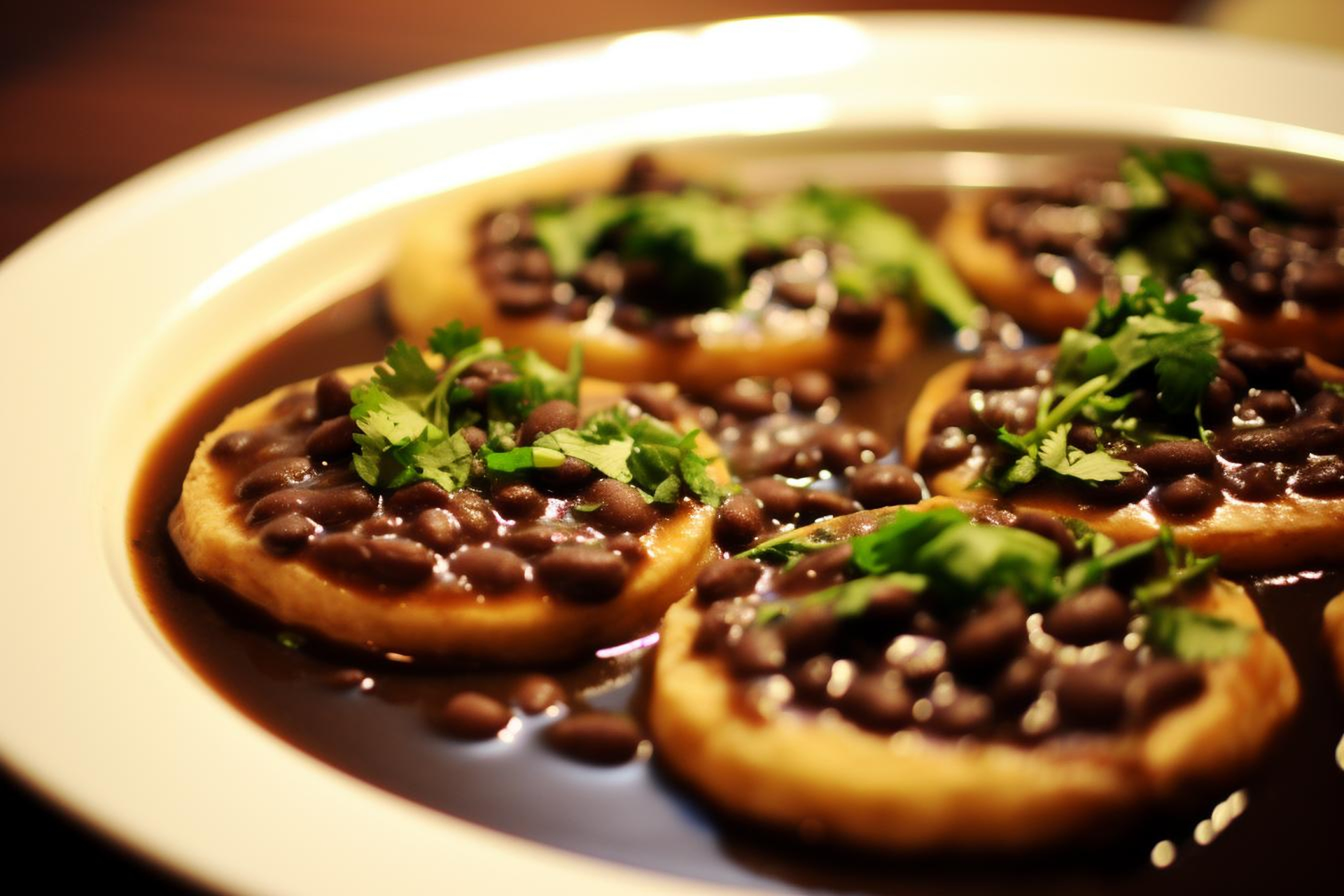 Brazilian Smoky Calabresa and Tapioca Bite with Black Bean Dip