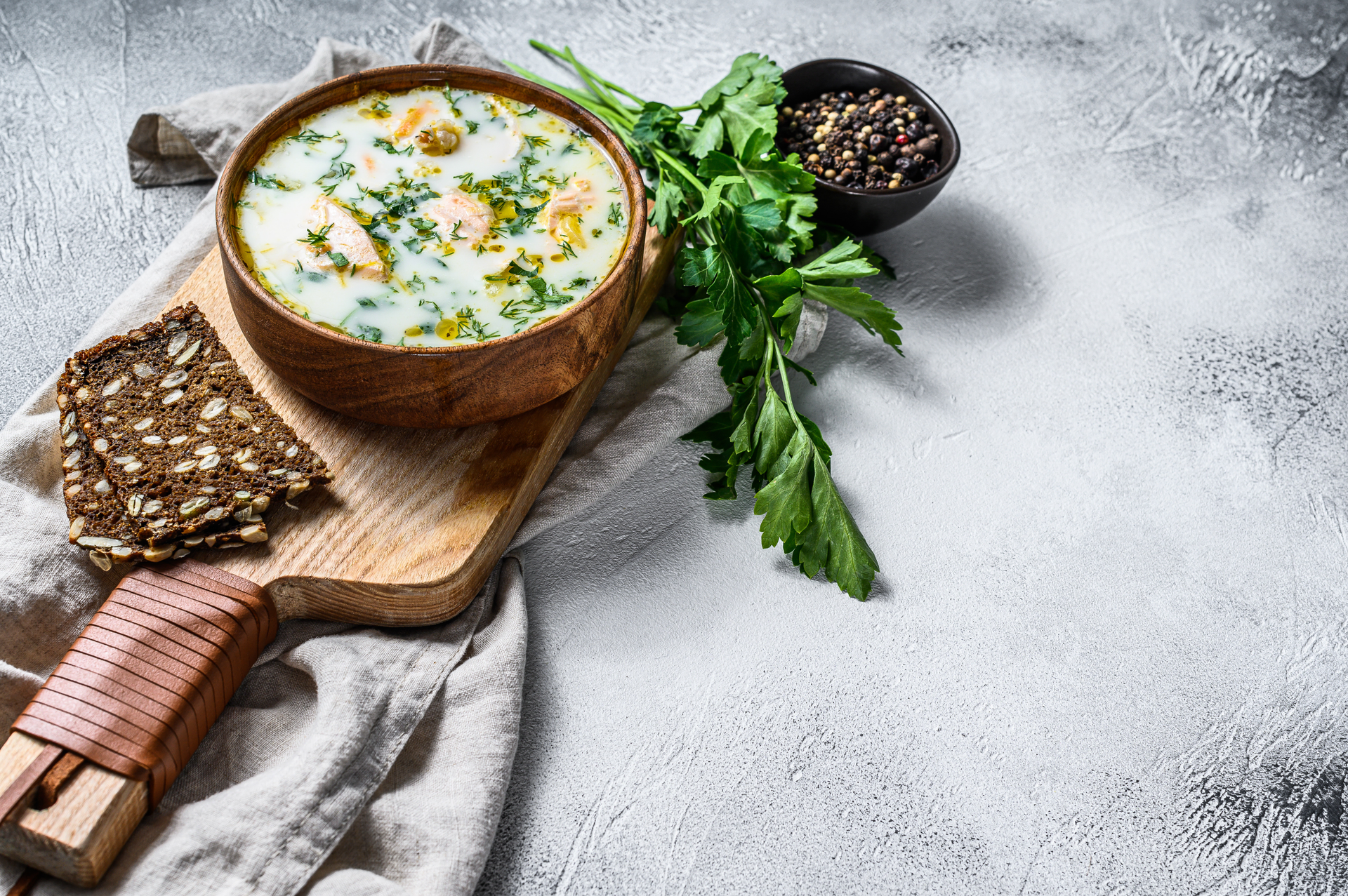 Bulgarian Tarator Soup with Dill and Toasted Walnuts