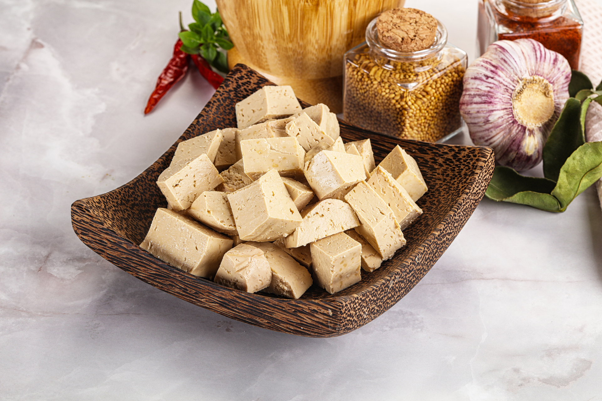 Burmese Fermented Tea Leaf Tofu with Pickled Ginger