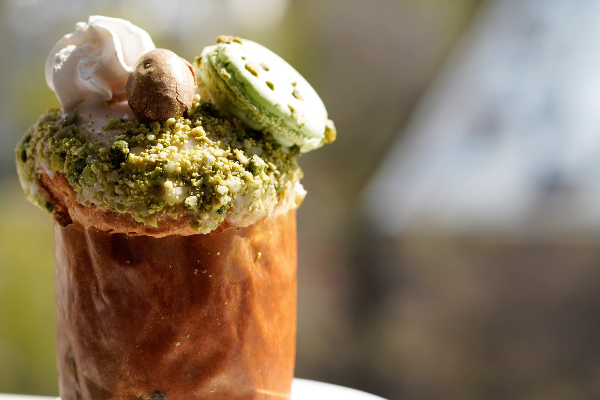 Caramelized Turkish Delight Ice Cream with Pistachio Crunch