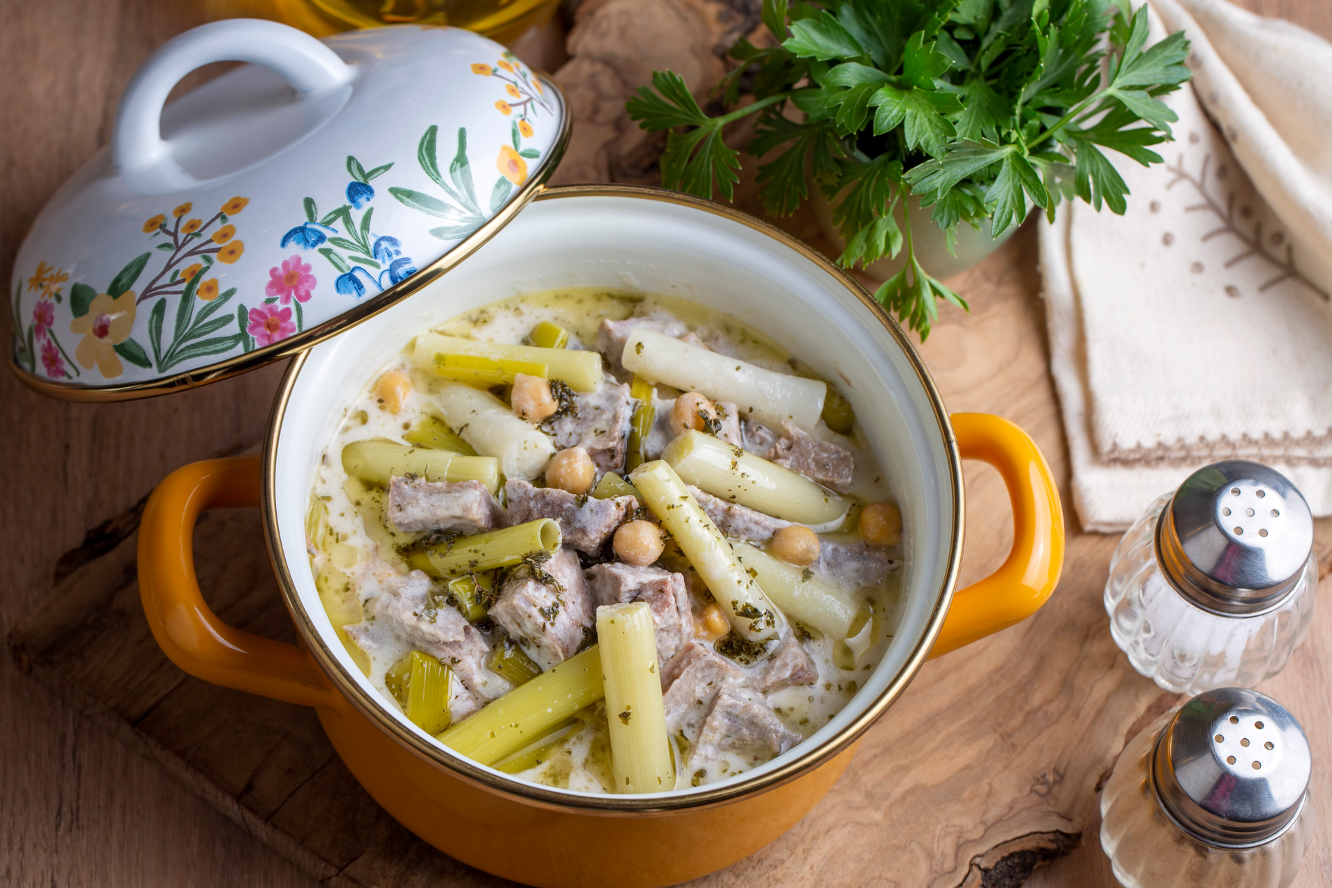 Catalonian Escudella with Pork and Vegetables