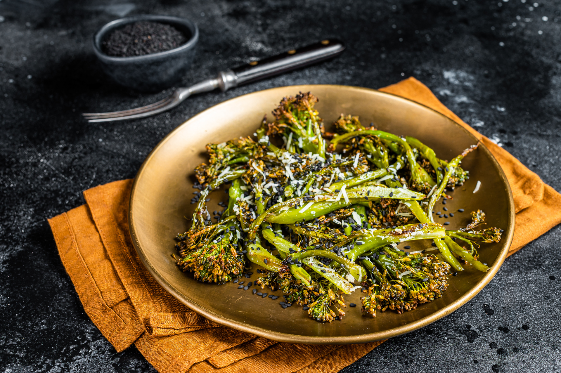 Chicory Smoked Broccoli with Chili Walnut Pesto