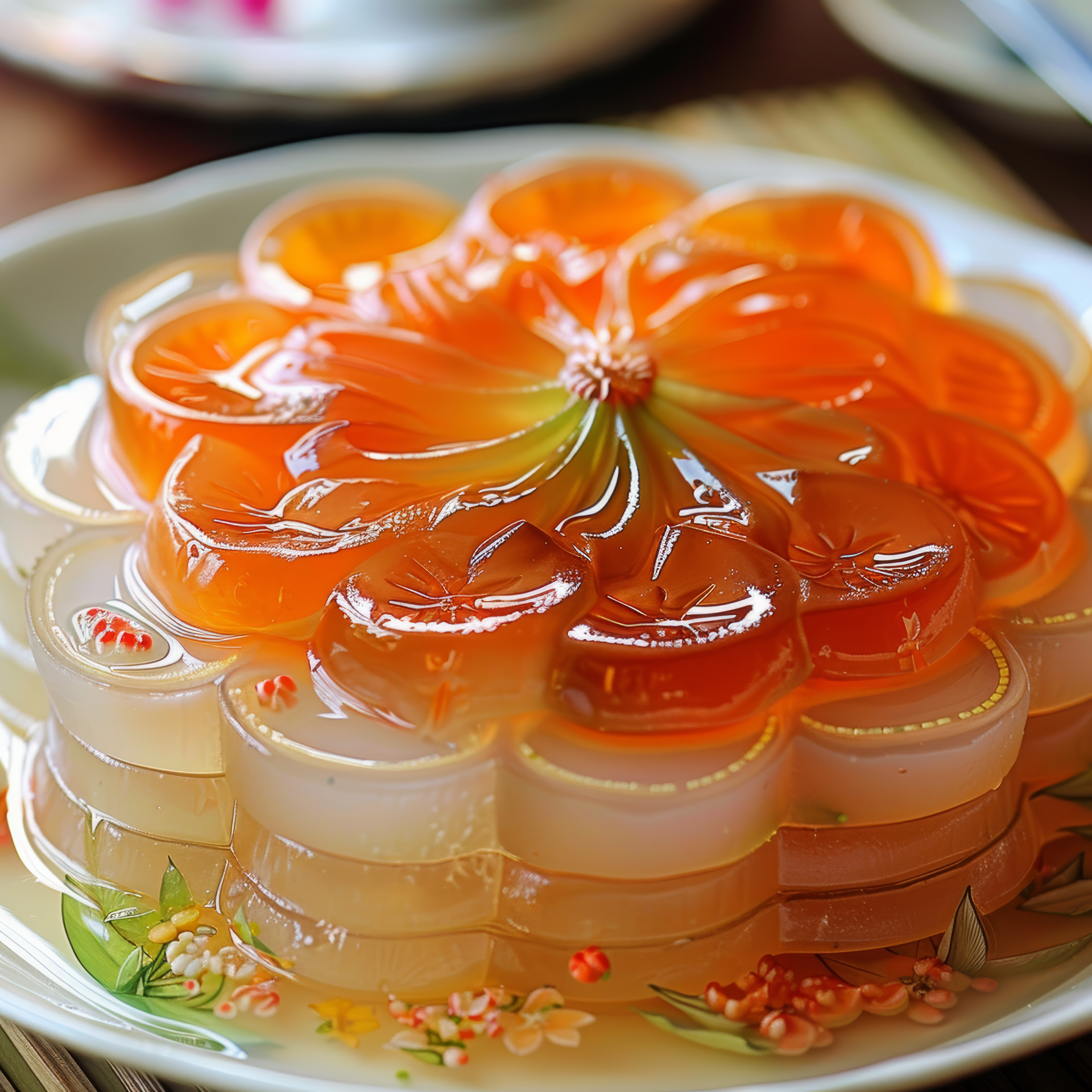 Chinese Osmanthus Jelly Cake with Goji Berry Infusion