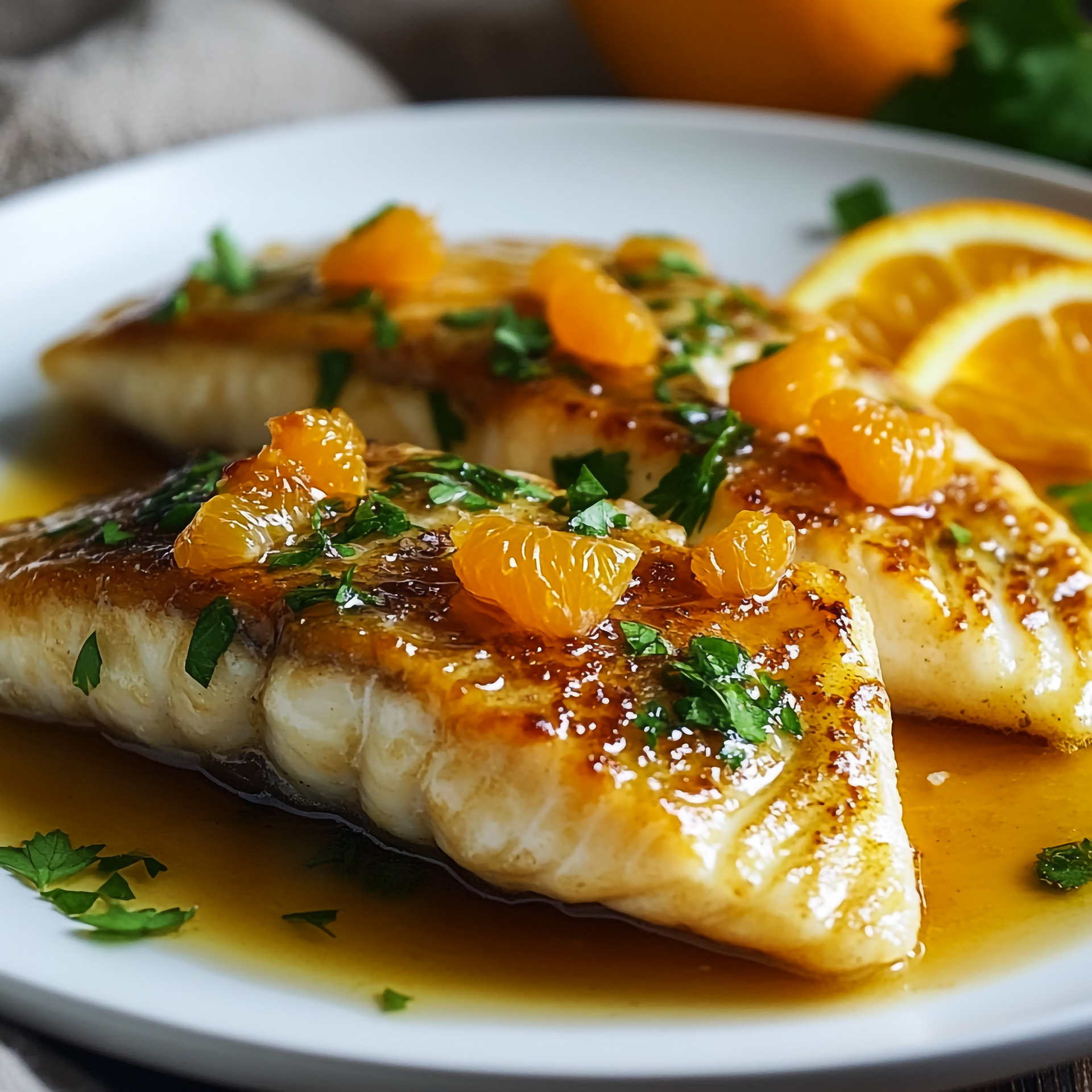 Citrusy Bonne Femme Bass with Lemon Butter Sauce