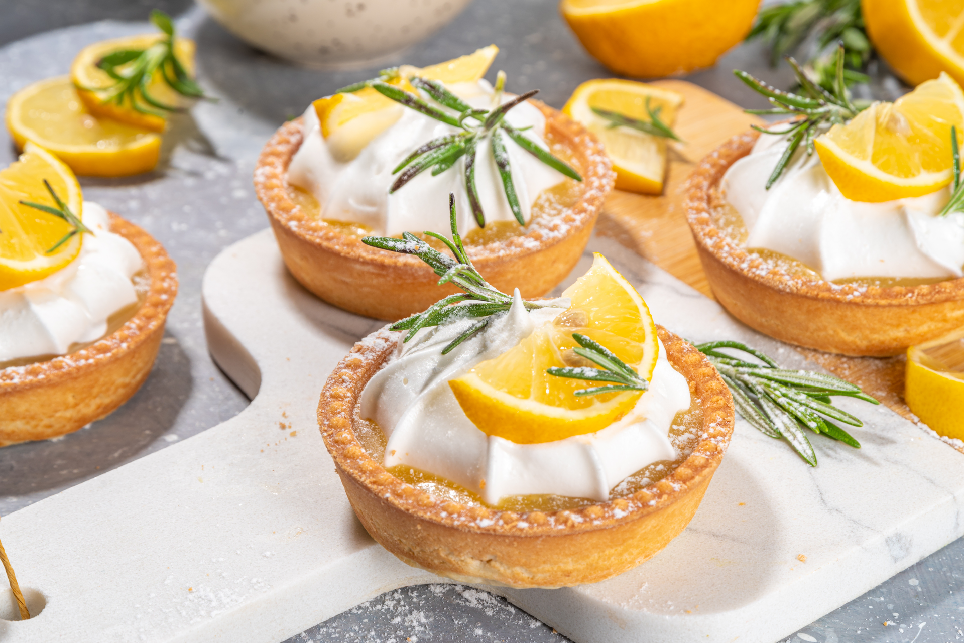 Citrusy Greek Avgolemono Mini Tarts with Lemon Zest