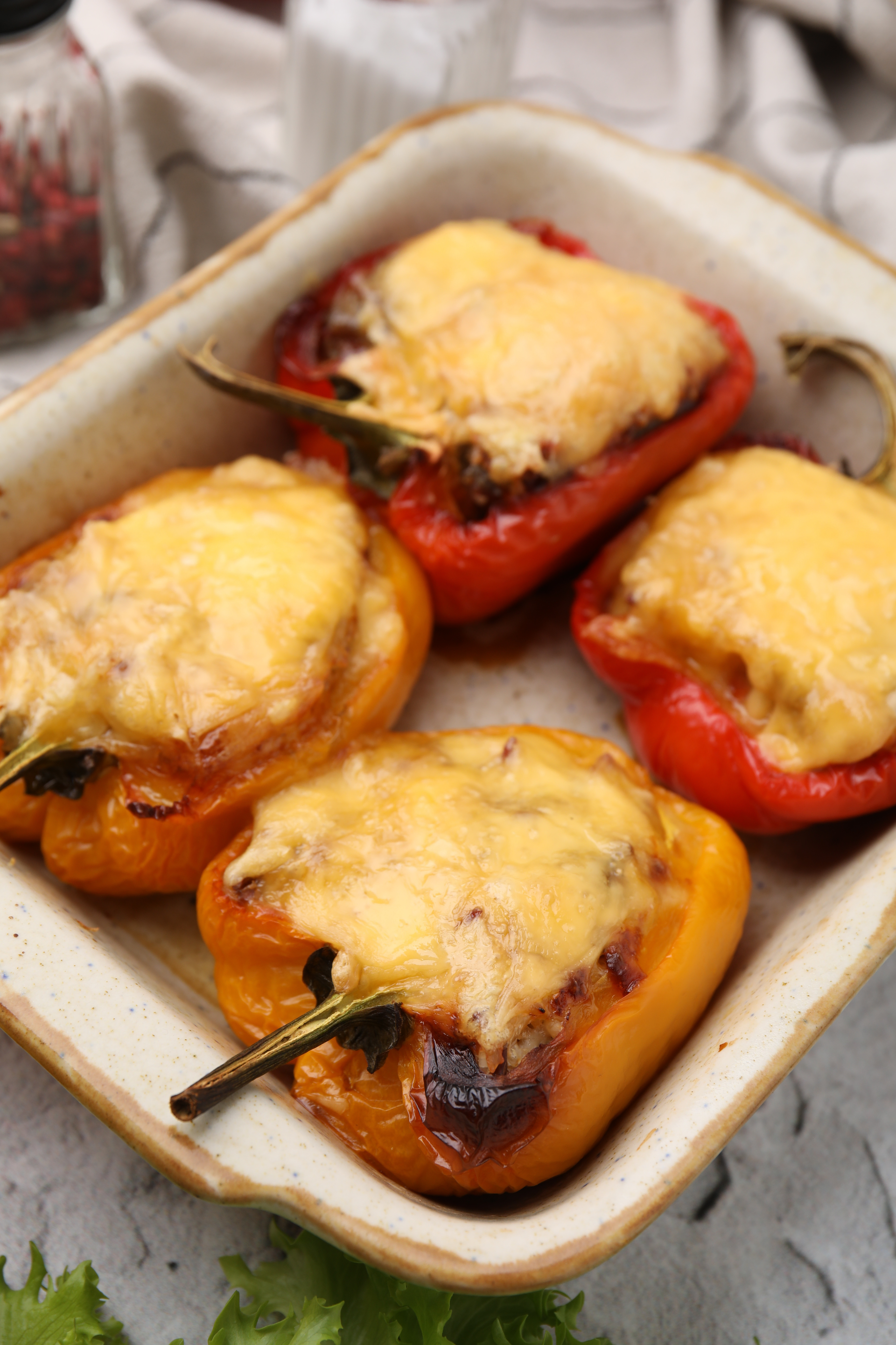 Citrusy Greek Stuffed Peppers with Ouzo Béchamel