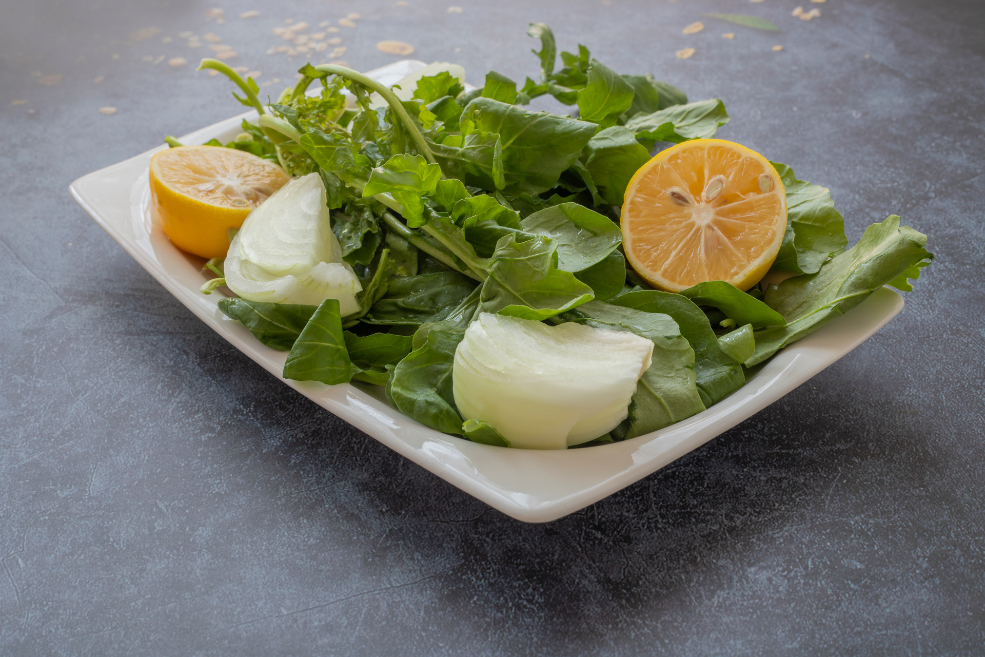 Citrusy Italian Arugula Salad with Lemon Parmigiano Dressing