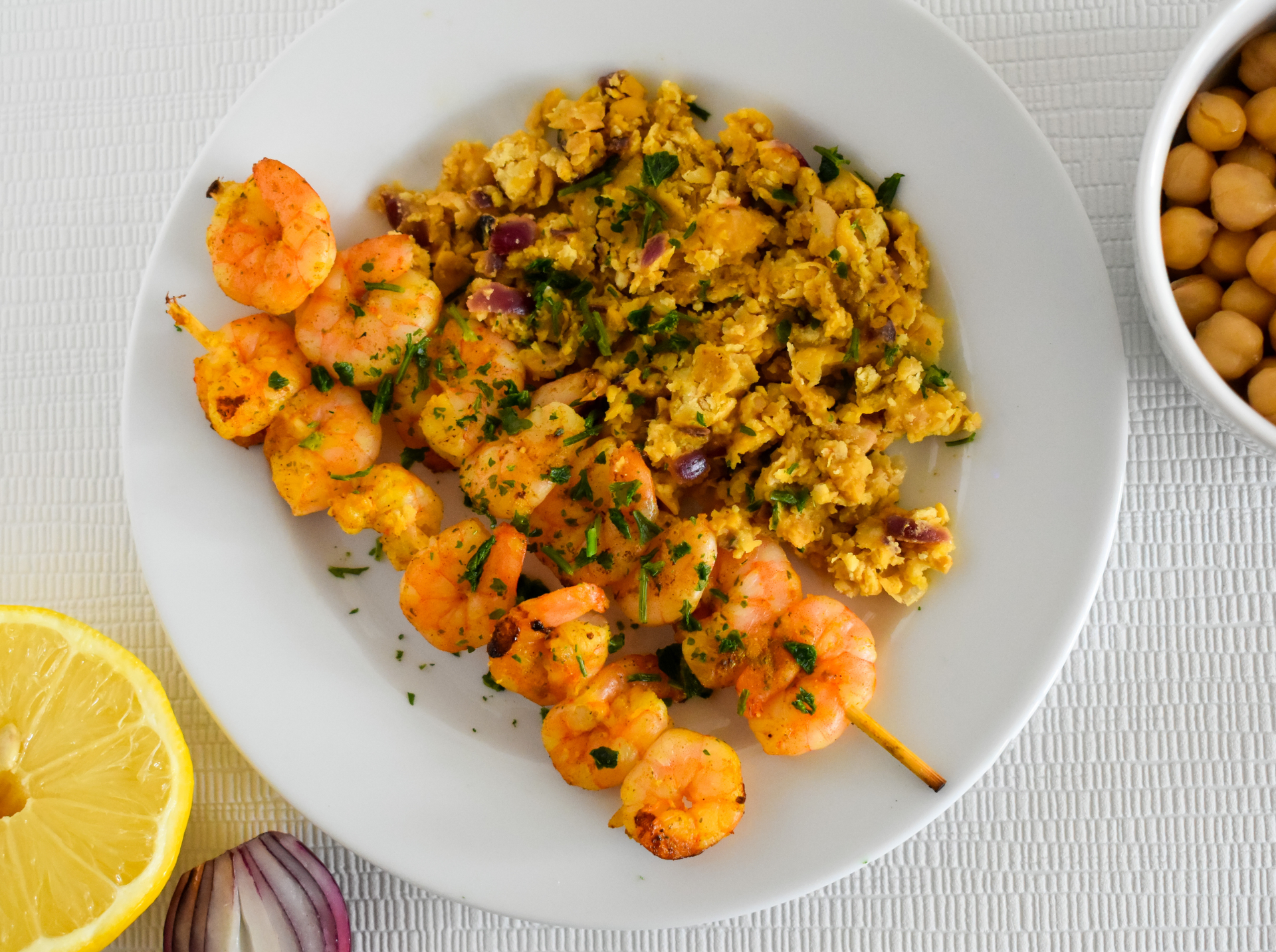 Citrusy Moroccan Chermoula Prawns with Couscous