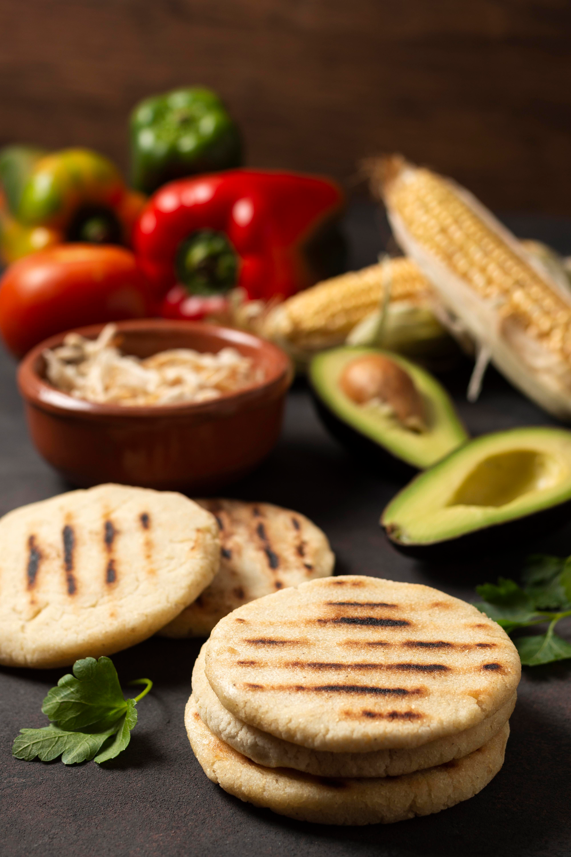 Colombian Arepas with Spicy Guacamole