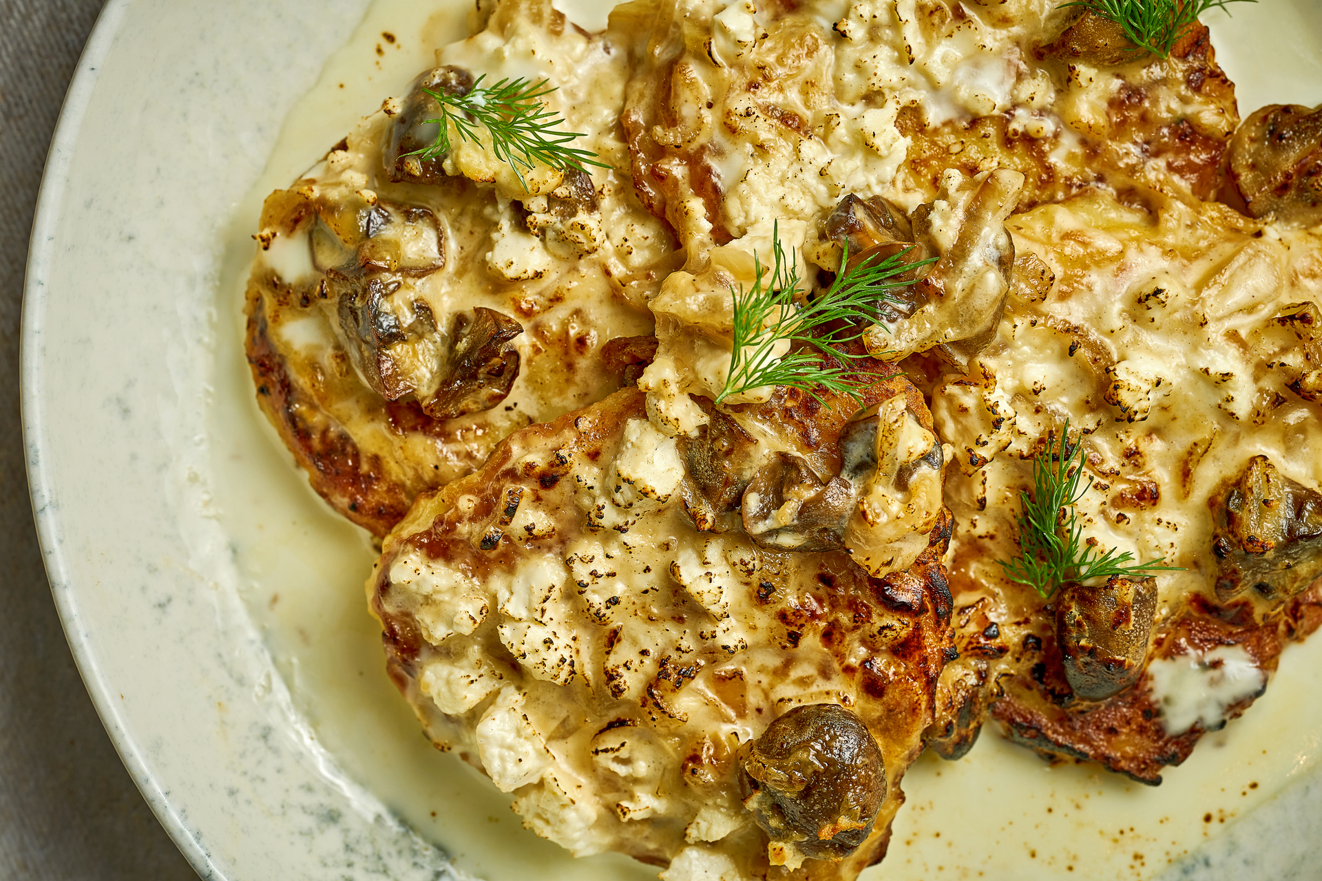 Creamy Bavarian Mushroom Spaetzle with Smoked Cheese and Thyme