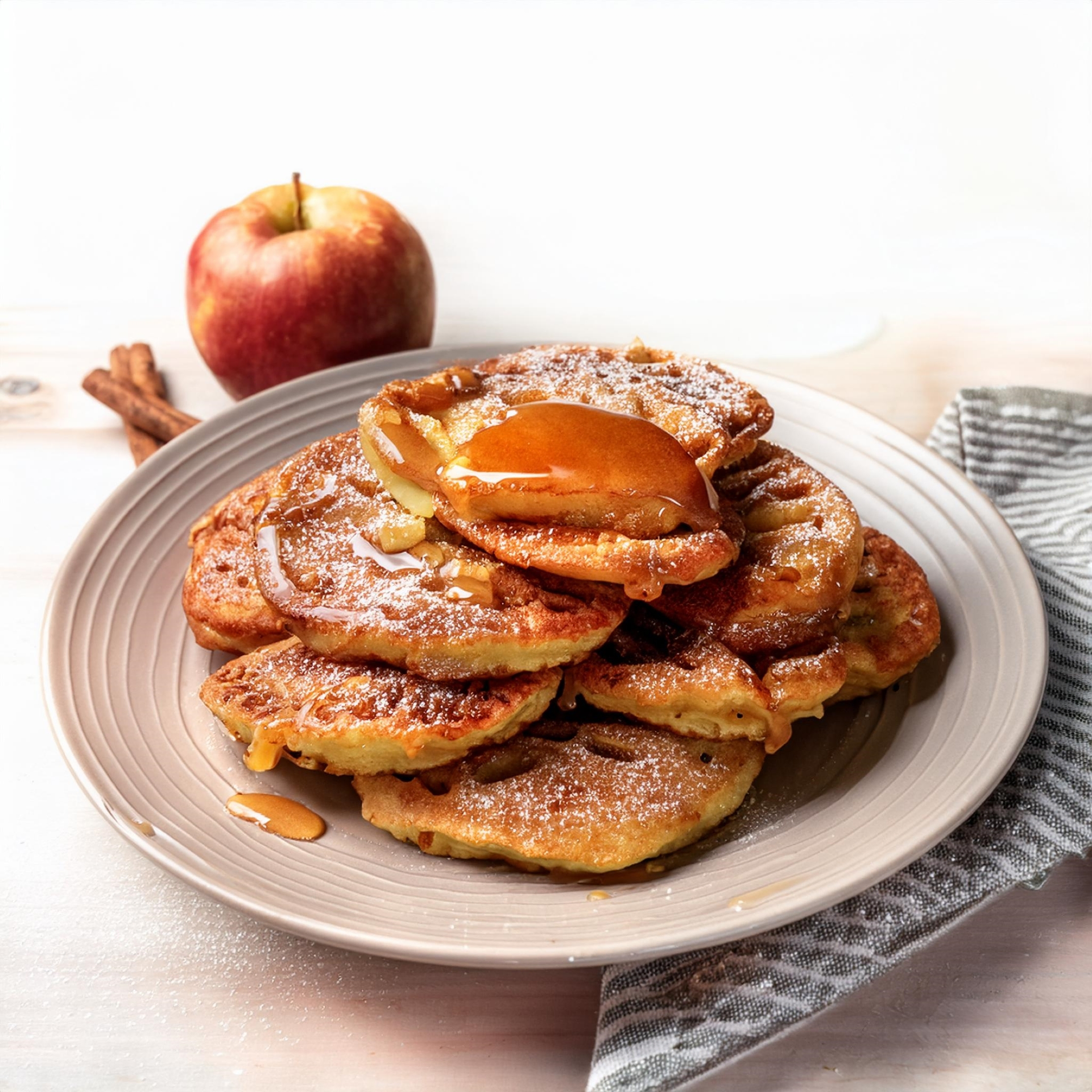 Creamy Dutch Apple Pancakes with Maple Glaze