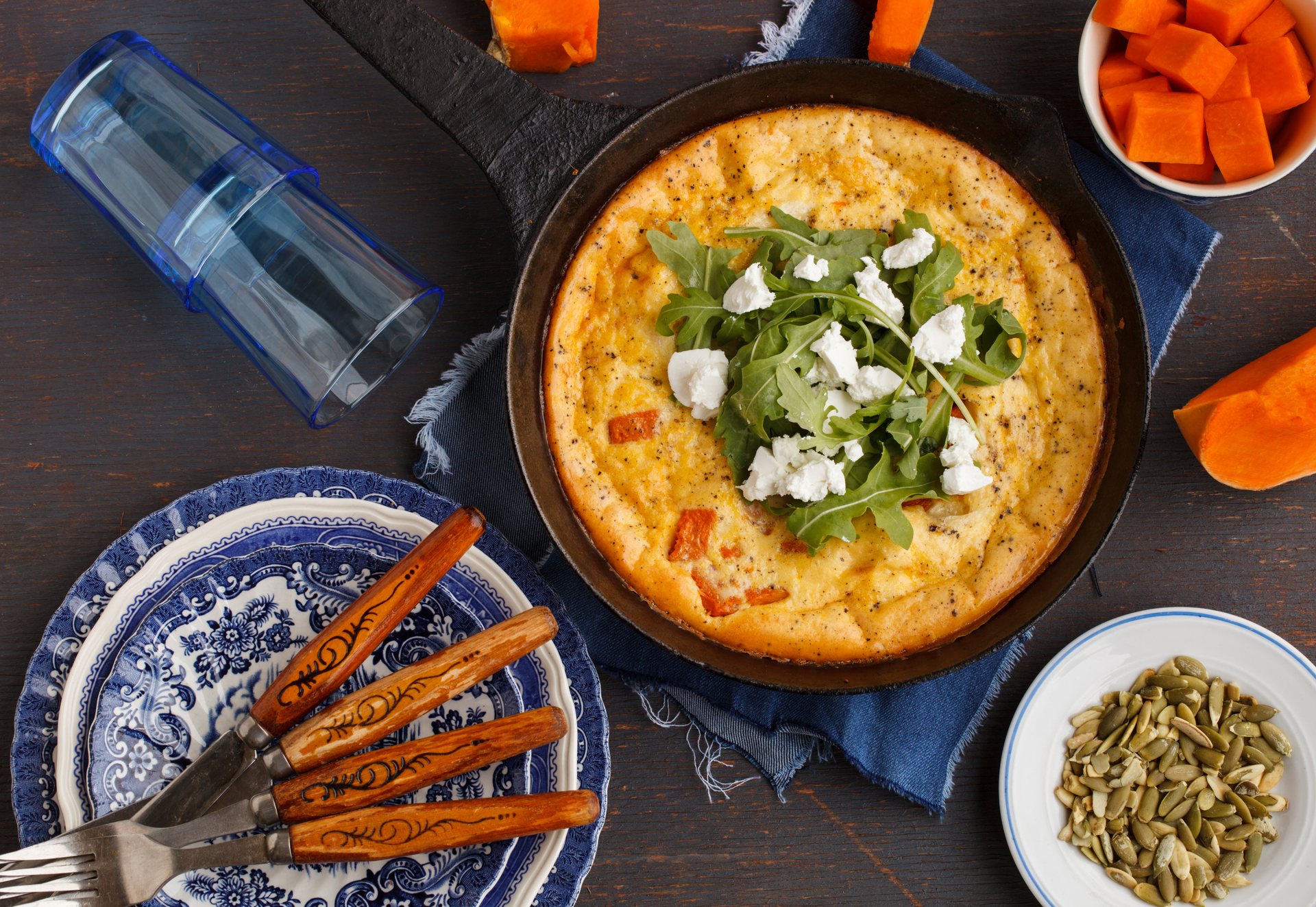 Creamy Ethiopian Teff Frittata with Berbere-Spiced Tomatoes
