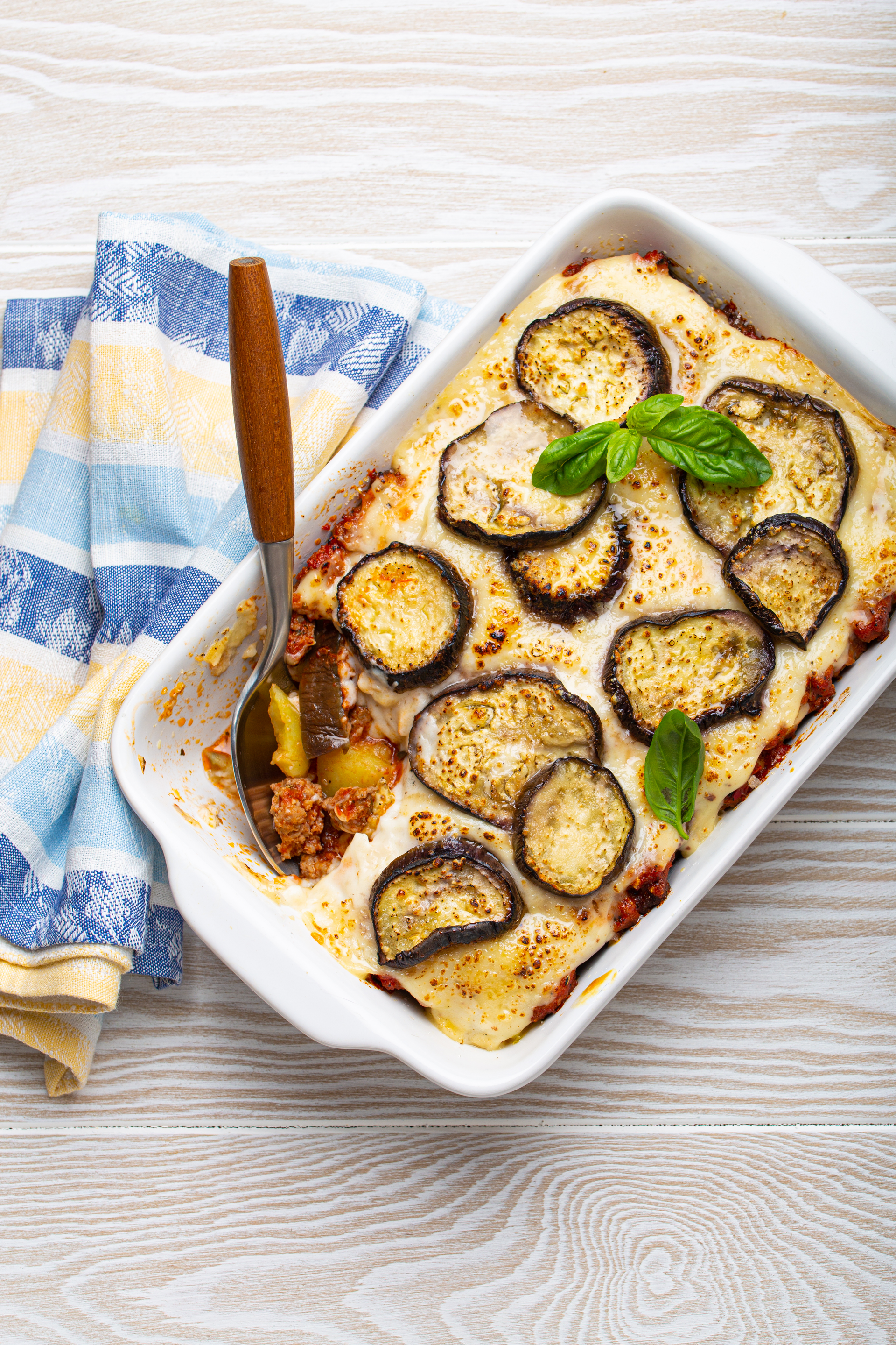 Creamy Greek Moussaka with Eggplant and Bechamel