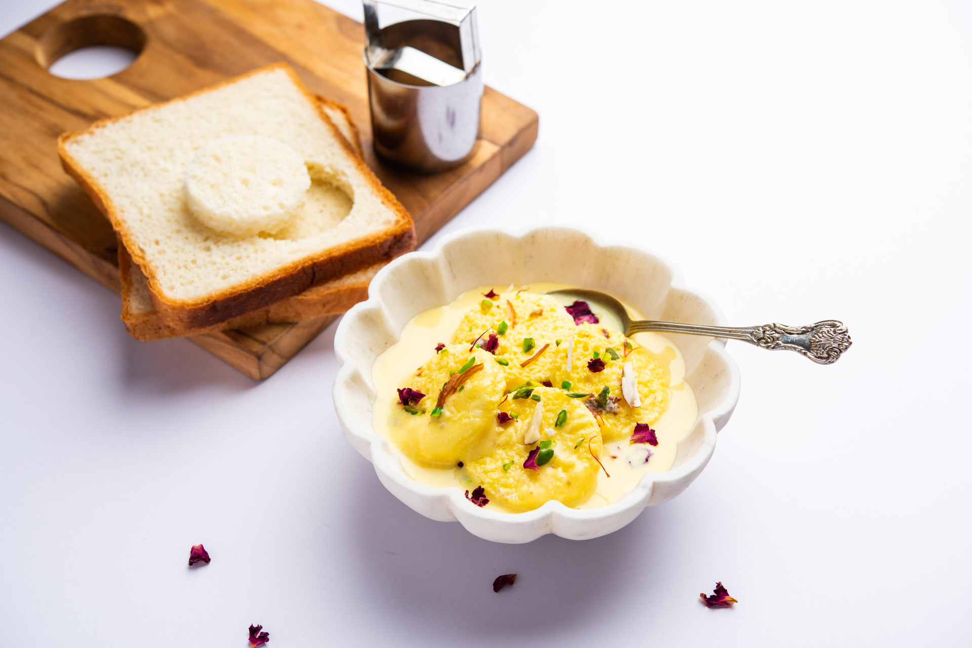 Creamy Indian Rasmalai with Saffron Syrup