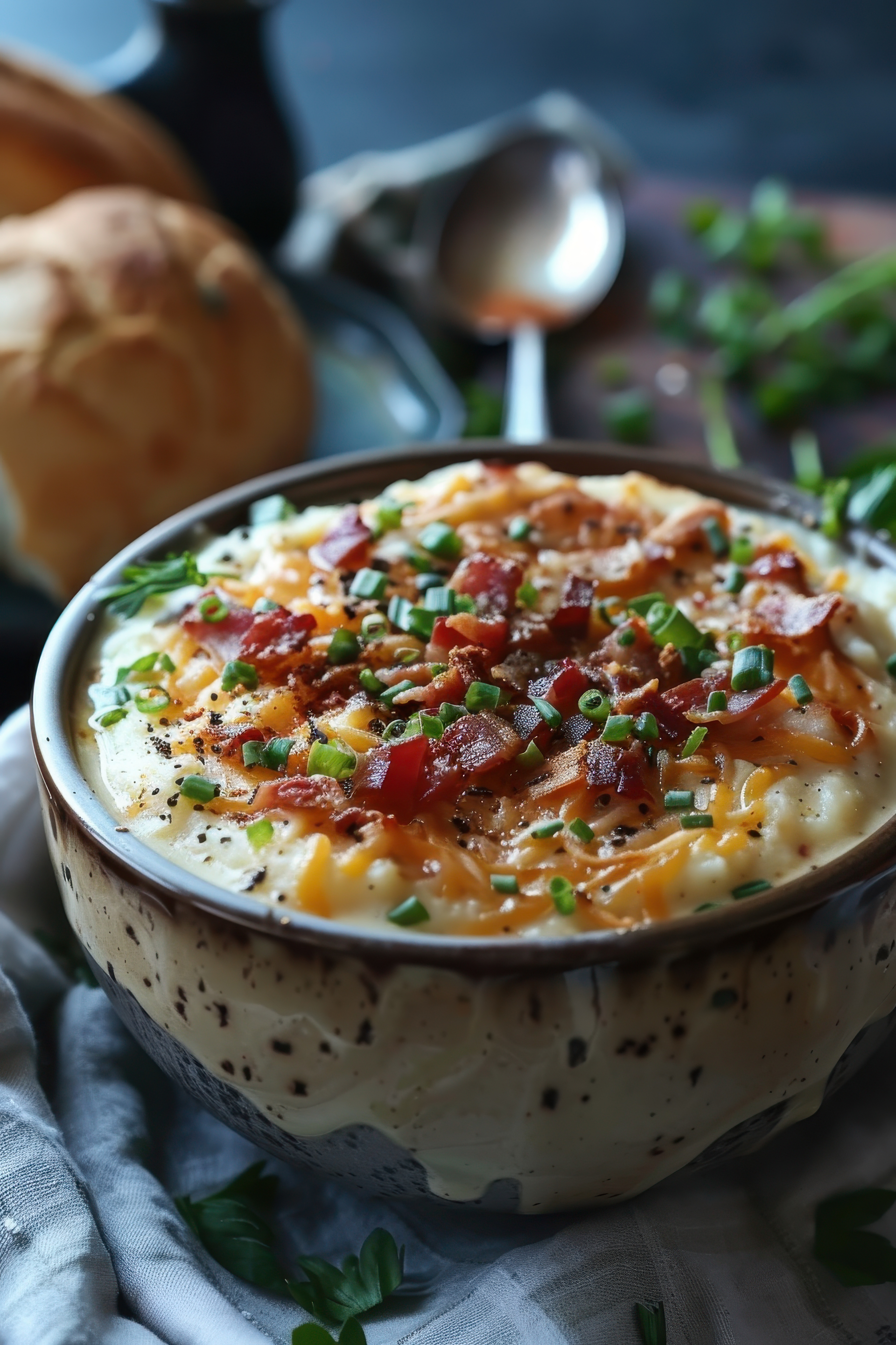 Creamy Irish Colcannon Soup with Crispy Bacon Bits