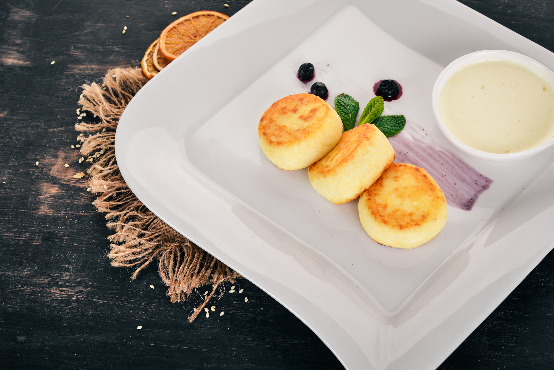 Creamy Russian Sirniki with Sweetened Condensed Milk